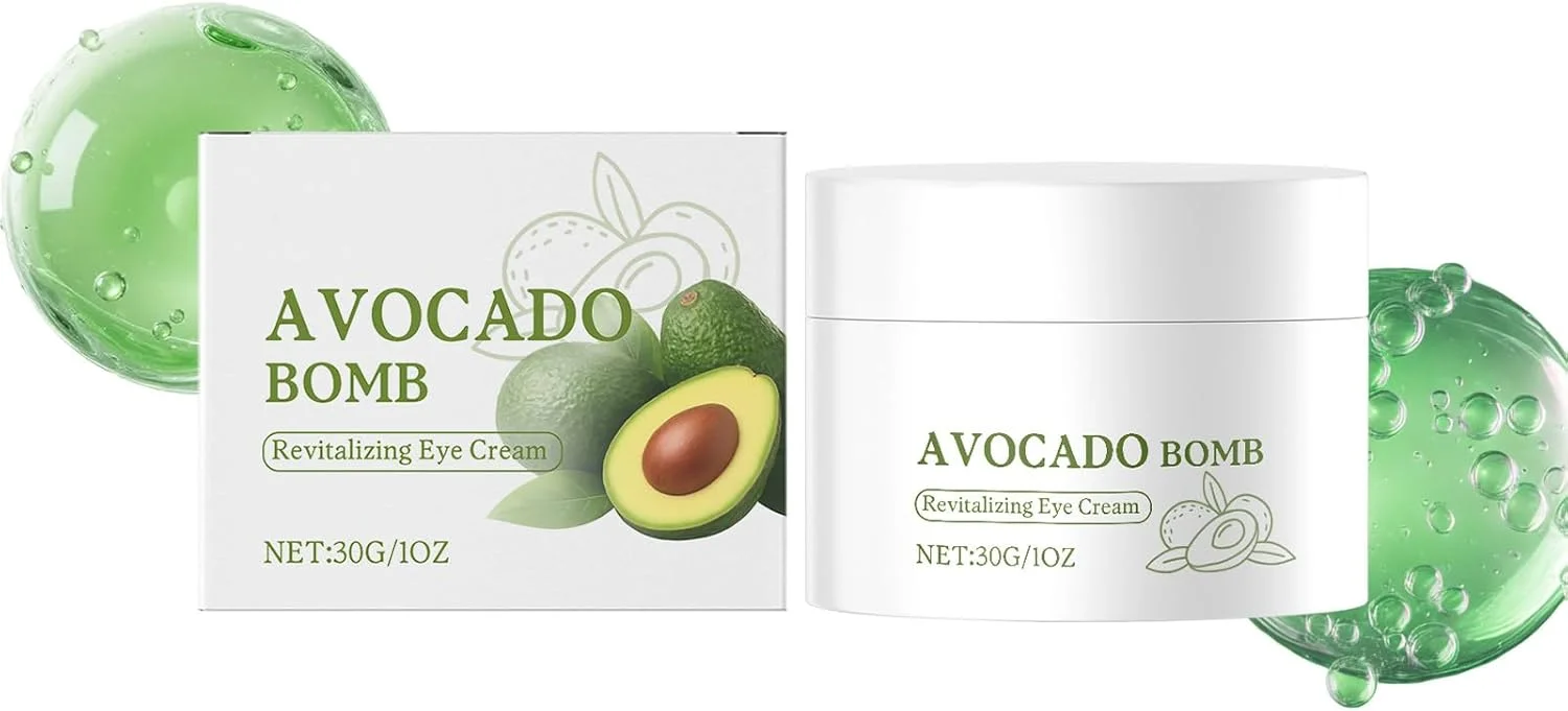 کرم دور چشم آووکادو، فرمول مرطوب کننده و الاستیک برای تیرگی دور چشم، پف، ضد چروک، سفت کننده و لیفتینگ، کاهش خطوط ریز برای چشمانی جوان و درخشان