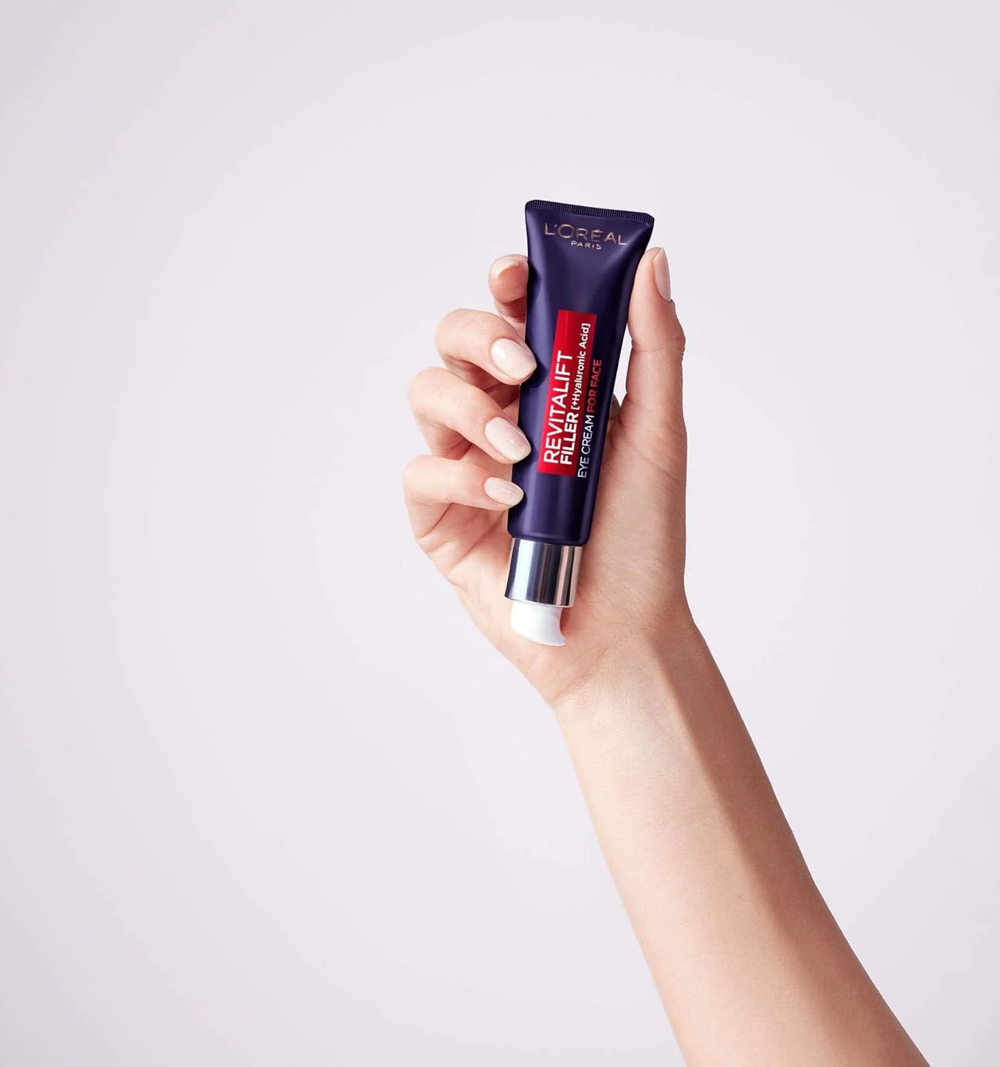 کرم دور چشم و صورت ضد پیری لورآل پاریس Revitalift Filler حاوی هیالورونیک اسید، ضد چروک و حجم دهنده، حاوی هیالورونیک اسید، ویتامین CG و E، حجم 30 میلی لیتر