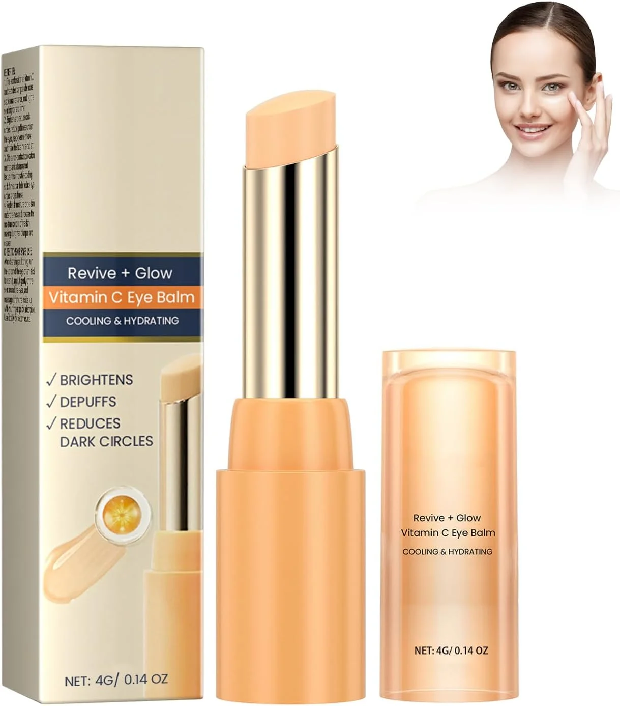 کرم استیکی دور چشم، کرم بالم دور چشم ویتامین C، کرم استیکی ضد چروک دور چشم، مرطوب کننده عمیق، کاهش خطوط ریز گوشه چشم