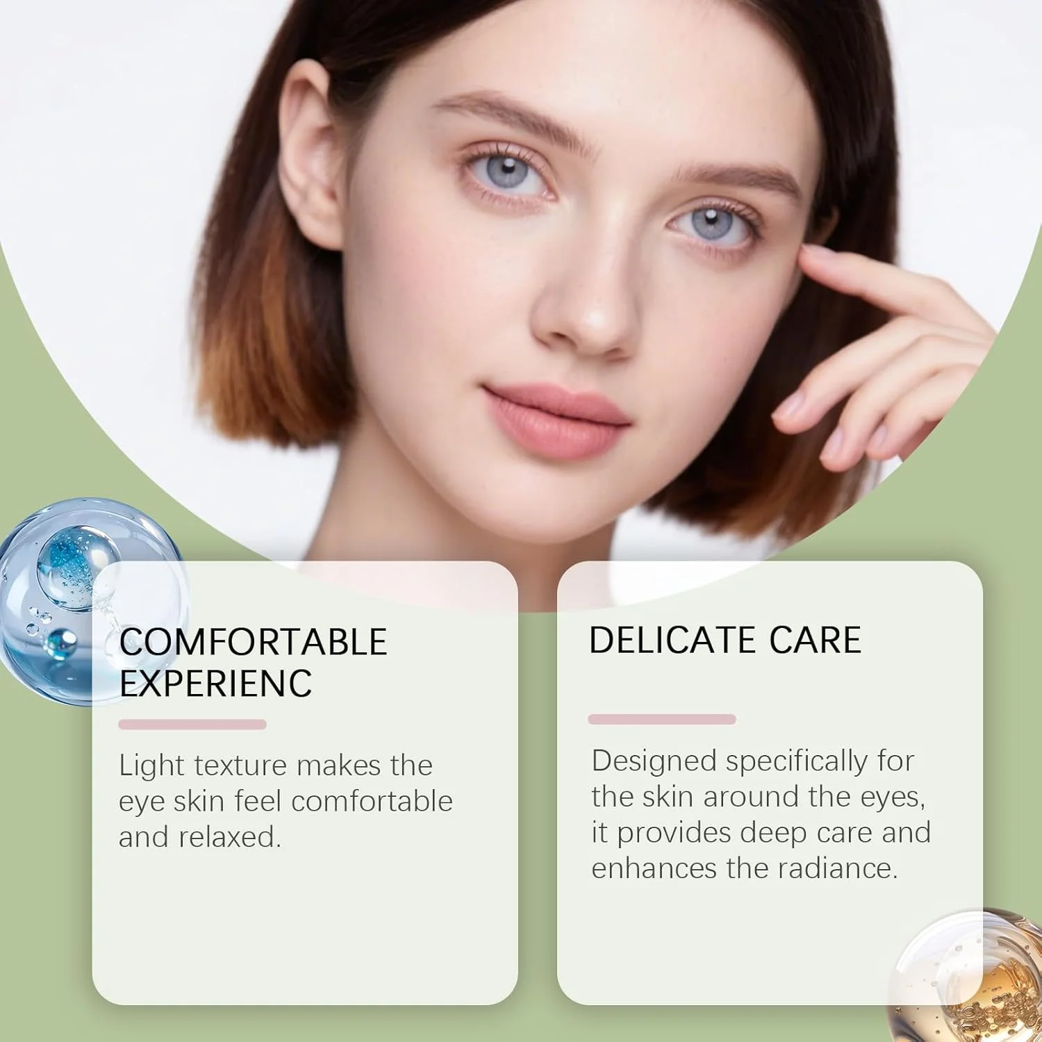 کرم دور چشم آووکادو، فرمول مرطوب کننده و الاستیک برای تیرگی دور چشم، پف، ضد چروک، سفت کننده و لیفتینگ، کاهش خطوط ریز برای چشمانی جوان و درخشان