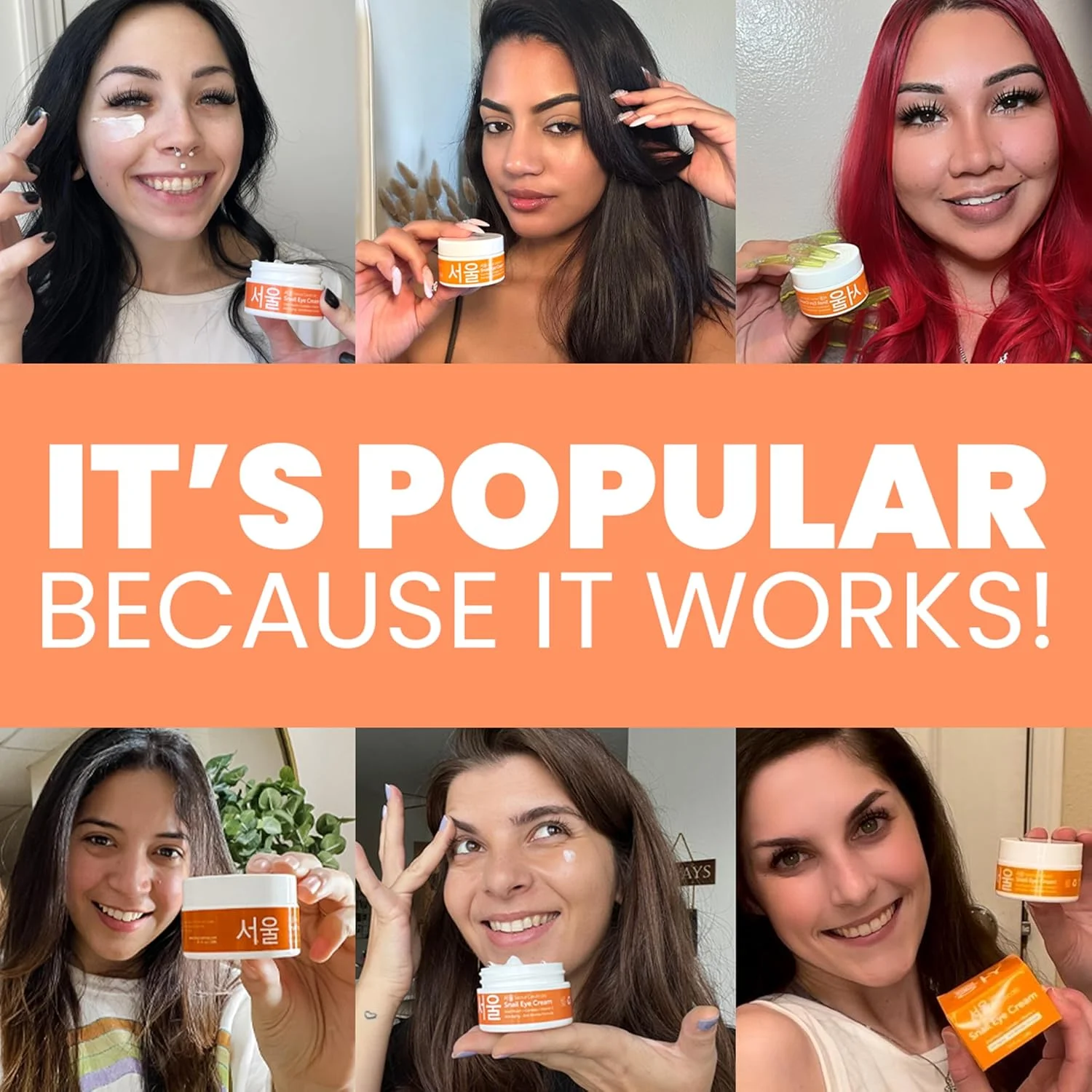 کرم دور چشم موسین حلزون کره‌ای SeoulCeuticals - حاوی 97.5% فیلتر ترشحات حلزون، محصول مراقبت از پوست کره‌ای، ضد پیری، درمان چروک زیر چشم، 15 میلی‌لیتر