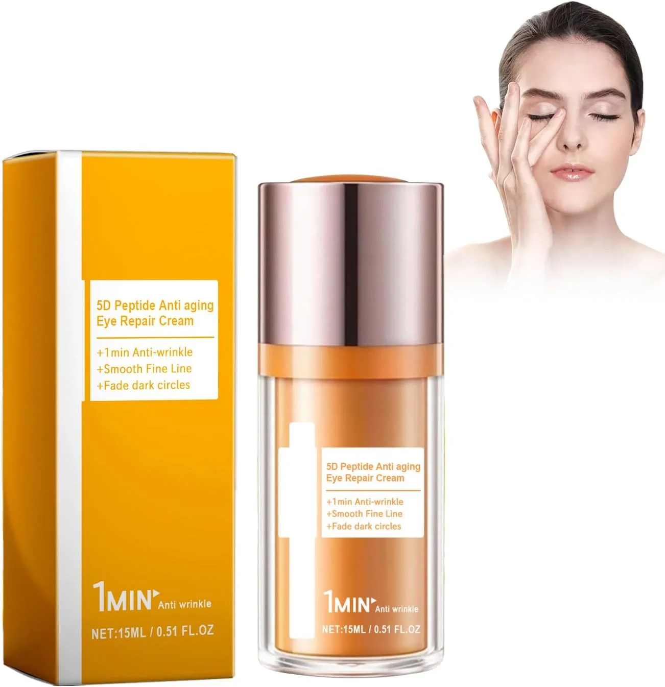 کرم دور چشم پپتیدی 5D، کرم مراقبت از دور چشم ضد چروک، کرم مرطوب کننده دور چشم، کاهش خطوط ریز، سفت کننده و صاف کننده پوست