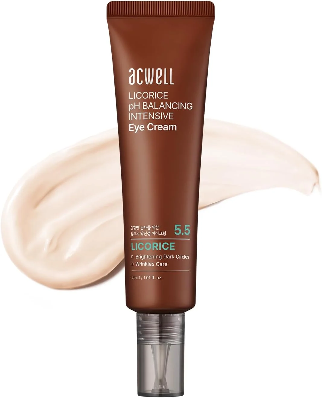 کرم دور چشم ضد چروک ACWELL برای سیاهی و پف با پپتیدها و آب شیرین بیان، کرم صورت ضد پیری برای آقایان و بانوان - کرم دور چشم فشرده متعادل کننده pH شیرین بیان 30 میلی لیتر