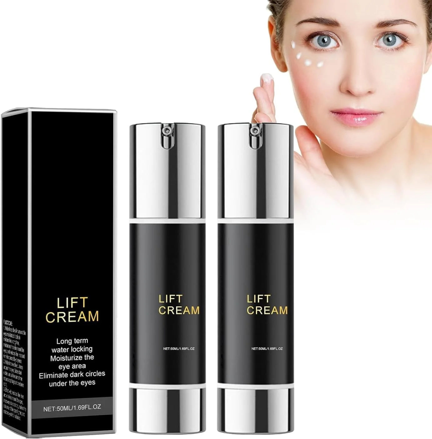 کرم دور چشم، بسته 2 عددی، کرم فوری ضد چروک دور چشم، کرم لیفتینگ فوری، کرم دور چشم ضد چروک و تیرگی، کرم مراقبت از چشم و سفت کننده پوست دور چشم