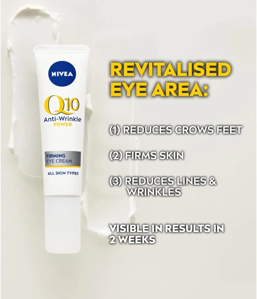 کرم دور چشم سفت کننده و ضد چروک Q10 نیوآ (15 میلی لیتر)، مراقبت از پوست ضد چروک برای از بین بردن خطوط ریز و سیاهی دور چشم، کرم مغذی دور چشم برای پوستی نرم تر و صاف تر