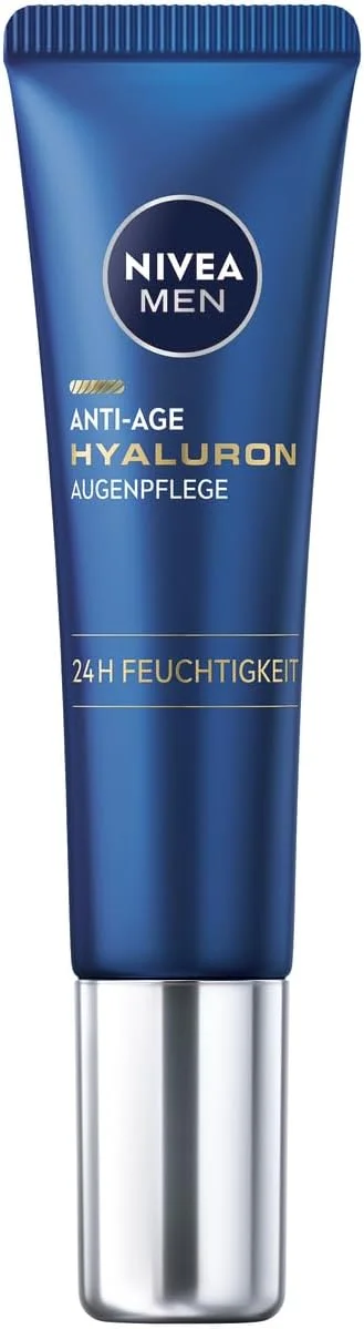 کرم دور چشم ضد پیری هیالورون مردانه نیوآ (15 میلی لیتر)، کرم دور چشم مردانه با اسید هیالورونیک، به طور محسوسی چین و چروک های عمیق و پف زیر چشم را کاهش می دهد، کرم دور چشم برای چین و چروک با 24 ساعت رطوبت