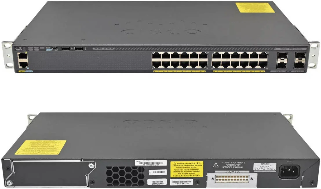 سوییچ شبکه مدیریتی سیسکو کاتالیست WS-C2960X-24TS، دارای 24 پورت گیگ اترنت 10/100/1000، 4 پورت SFP 1G LAN Base، سوییچینگ 216 گیگابیت بر ثانیه، وایرلس 802.11ab، قابل نصب در رک 1U، مشکی | WS-C2960X-24TS-L سوییچ شبکه مدیریتی سیسکو کاتالیست WS-C2960X-24TS، دارای 24 پورت گیگ اترنت 10/100/1000، 4 پورت SFP 1G LAN Base، سوییچینگ 216 گیگابیت بر ثانیه، وایرلس 802.11ab، قابل نصب در رک 1U، مشکی | WS-C2960X-24TS-L