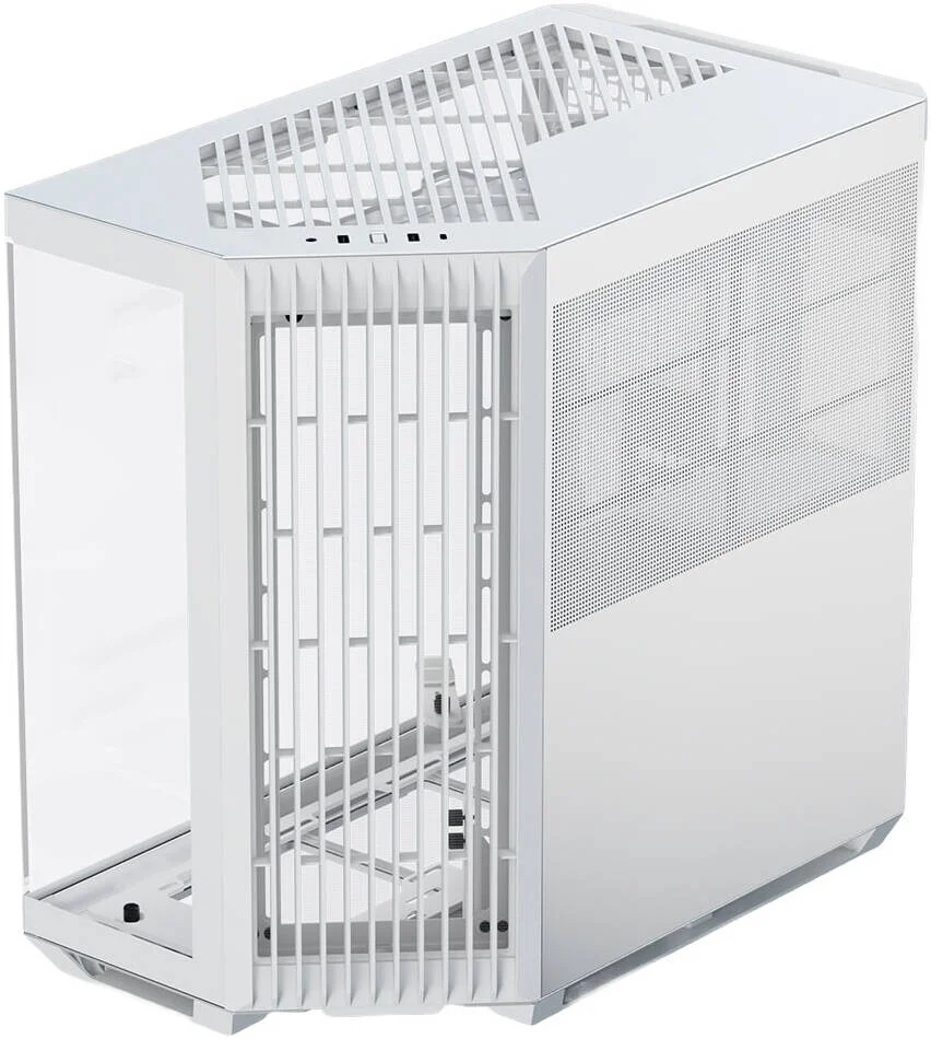 کیس کامپیوتر APNX V1 V1-WT-v1 ATX Mid Tower Glass Edition، پشتیبانی از رادیاتور تا 360 میلی‌متر، دارای 10 اسلات فن، بدنه SGCC، پنل جلویی ABS، ضخامت فولاد 0.8 میلی‌متر، سفید | APCM-VI01003.21