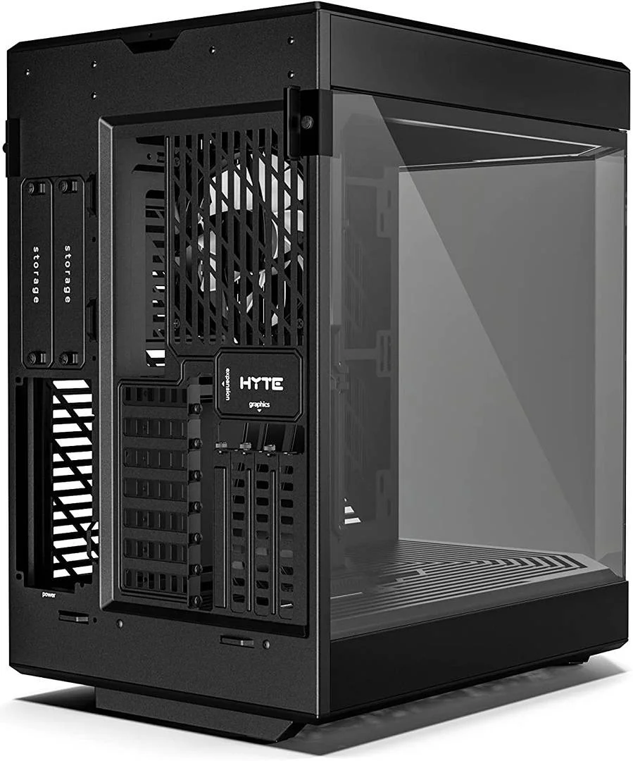 کیس کامپیوتر گیمینگ HYTE Y60 Mid-Tower ATX با طراحی مدرن و زیبا، شیشه حرارت دیده پانوراما، محفظه دوگانه، پشتیبانی از رادیاتور 360 میلی‌متری، 3 فن 120 میلی‌متری از پیش نصب شده، کابل PCIE 4.0، مشکی/مشکی | CS-HYTE-Y60-B