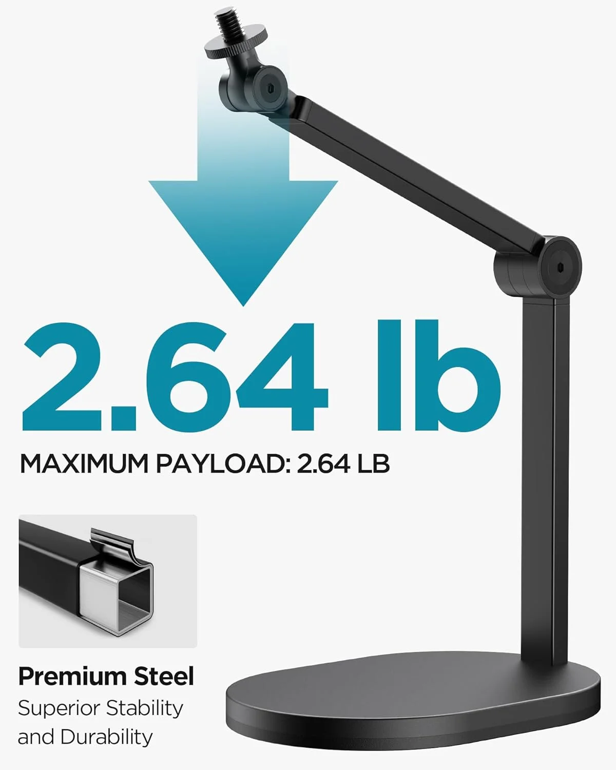 پایه میکروفون استودیویی InnoGear با حداکثر تحمل وزن 1.2 کیلوگرم و 8 عدد آداپتور پایه میکروفون، تبدیل مادگی 5/8 به نری 3/8، مادگی 3/8 به نری 5/8، مادگی 5/8 به نری 1/4، مادگی 1/4 به نری 5/8، آداپتور رزوه پیچی برای میکروفون