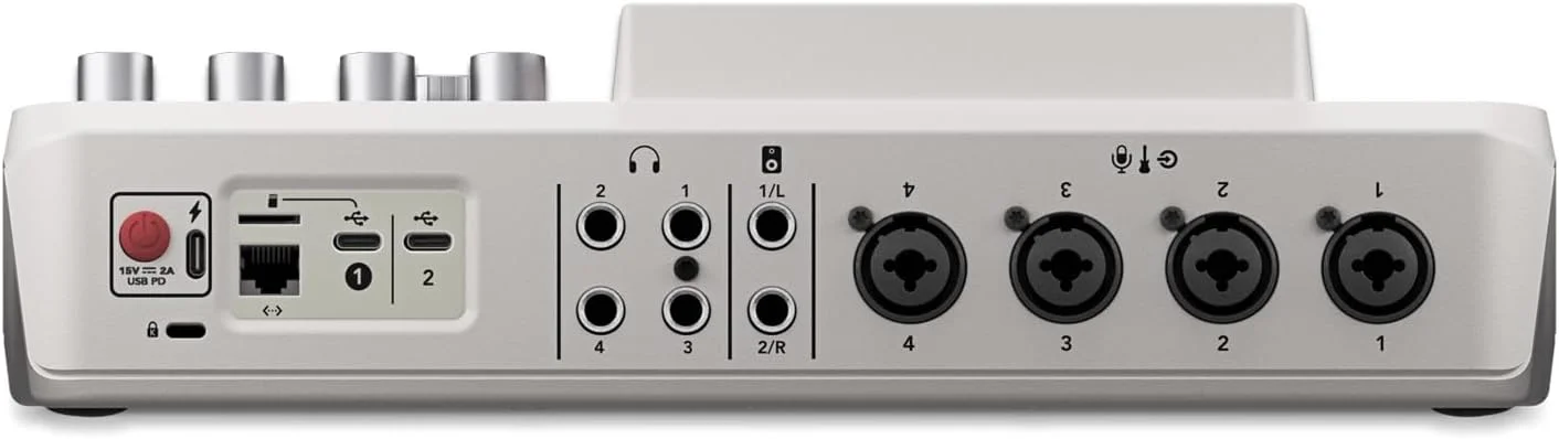 ایستگاه تولید صوتی Rode Rodecaster Pro II پادکست سفید با هدفون keepdrum