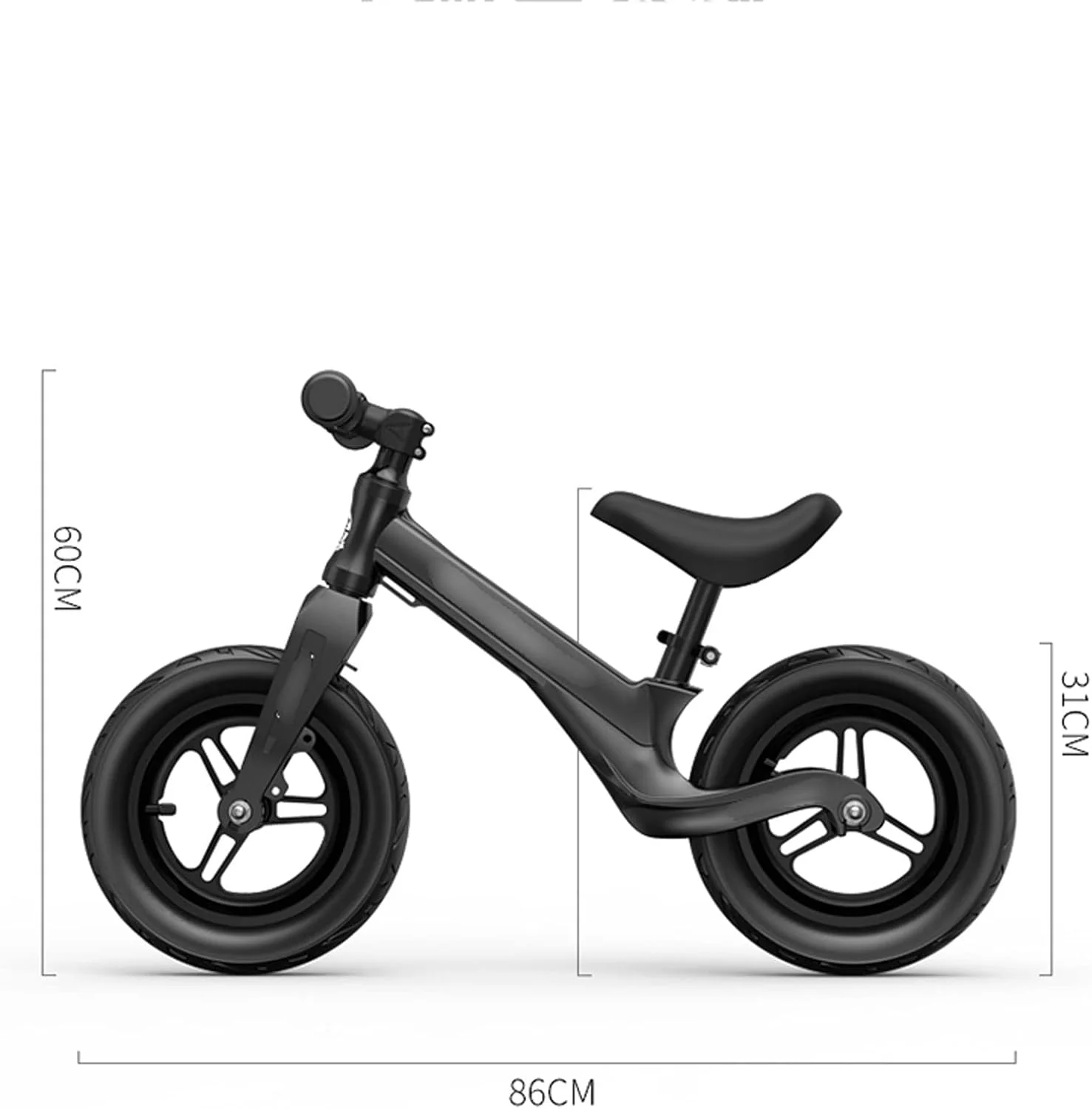 دوچرخه تعادلی بدون پدال، دوچرخه با ارتفاع قابل تنظیم، مناسب برای سواری، پیاده‌روی، آموزش و اسکوتر با فریم یک تکه