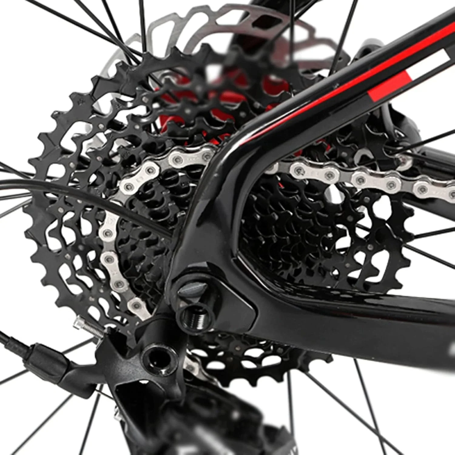 دوچرخه کورسی جاده‌ای 700C مناسب برای مسافت‌های طولانی، 11 دنده، لاستیک 40C، ترمز هیدرولیک، شانژمان (سفید، 48 سانتی‌متر)