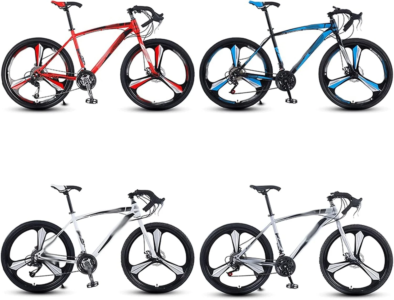دوچرخه کورسی آلیاژ آلومینیوم 26 اینچی 24 و 27 سرعته با ترمز دیسکی دوگانه، فوق سبک مسابقه ای (خاکستری، 24)