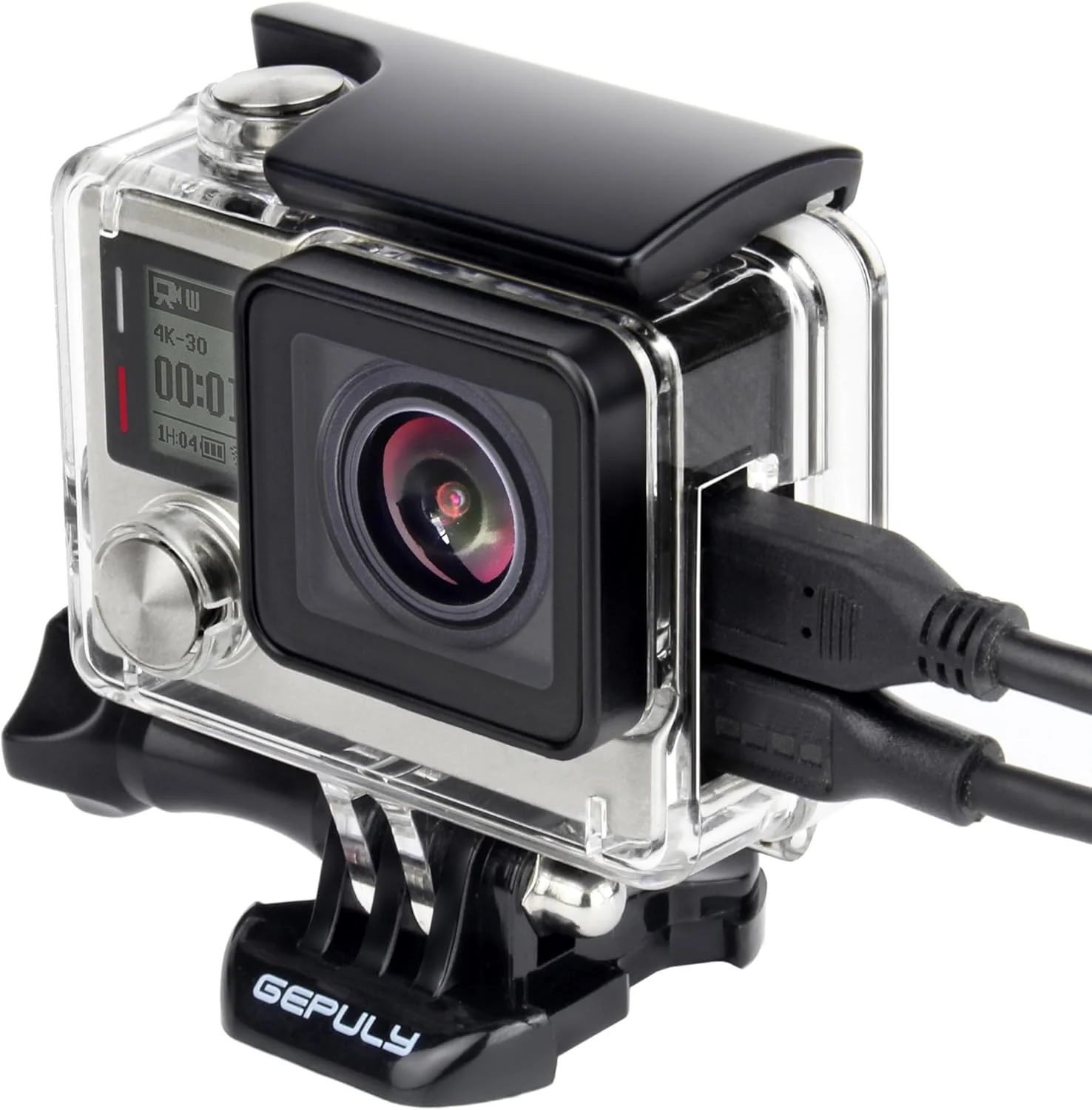 محفظه اسکلتی GEPULY برای دوربین های اکشن GoPro Hero 4, Hero 3+ و Hero 3، محفظه محافظ جانبی بازشو با درب پشتی اسکلتی برای Hero4 Black / Hero4 Silver / Hero3+ / Hero3