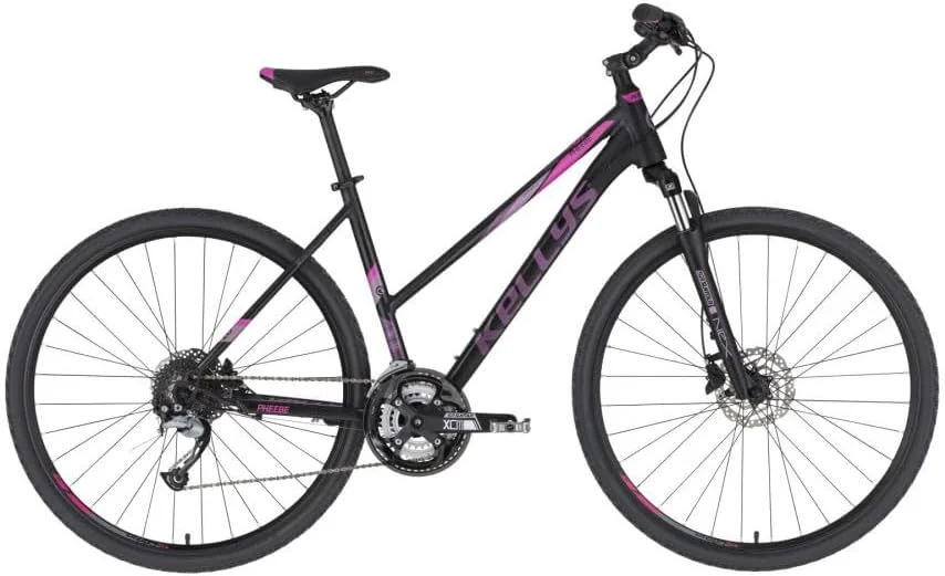 دوچرخه هیبریدی زنانه KELLYS PHEEBE 10 – 27 دنده ترمز دیسکی هیدرولیک | نعنایی و بنفش تیره
