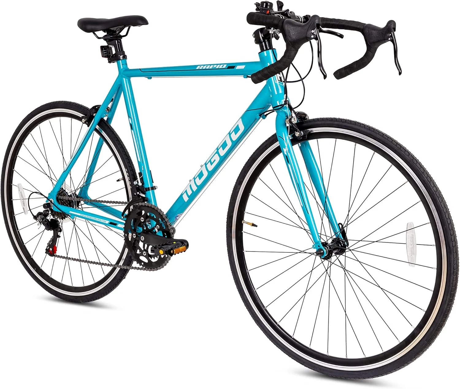 دوچرخه کورسی 700C Mogoo Rapid، دارای سیستم دنده 14 سرعته Shimano، فریم آلیاژ آلومینیوم سبک وزن، تایر Kenda، ترمزهای کالیپری، دوچرخه سواری برای مردان و زنان، دوچرخه بزرگسال