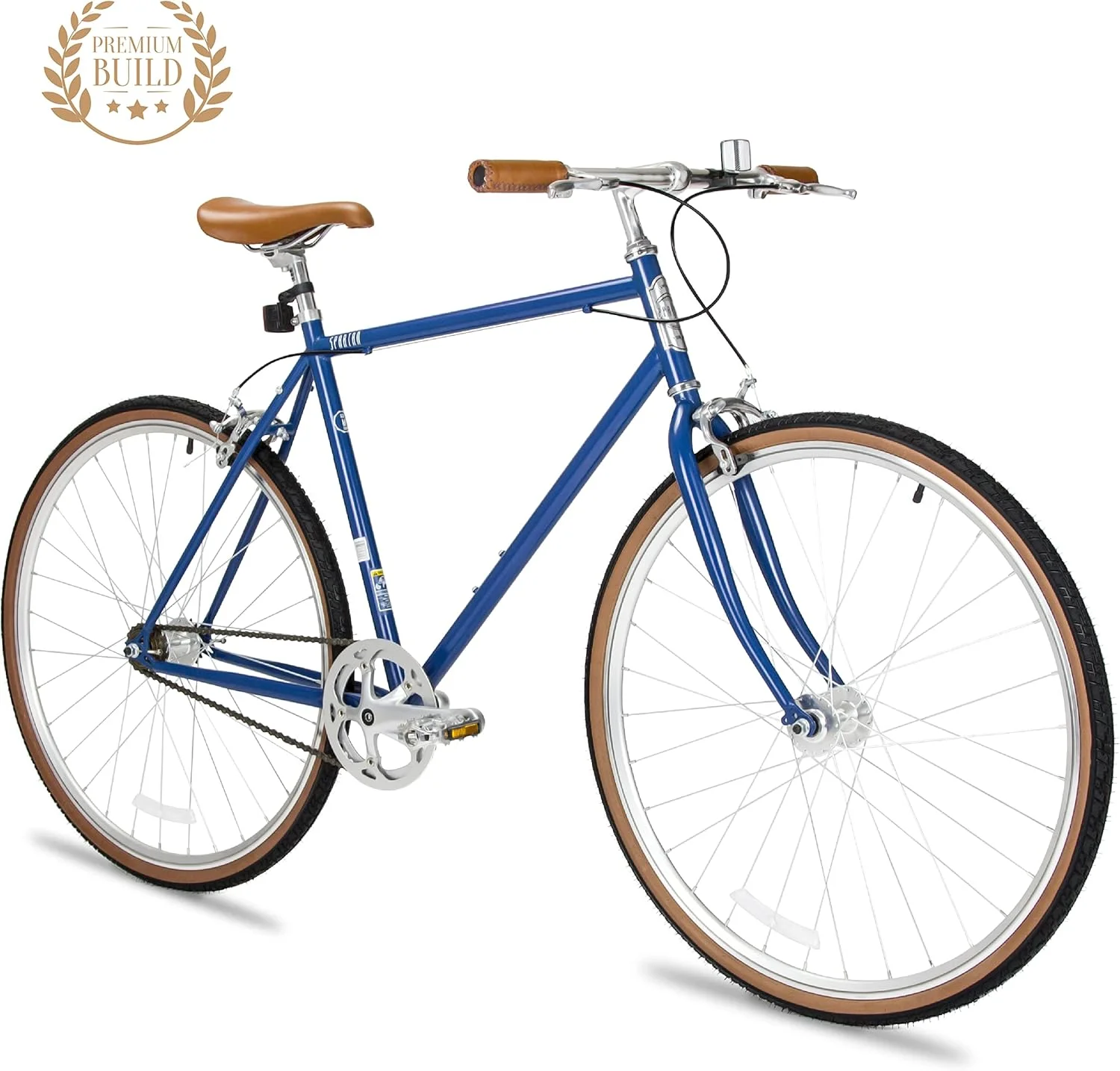 دوچرخه تک سرعته اسپارتان 700c پلاتینیوم، سرمه ای مات | دوچرخه سبک شهری تک سرعته برای بزرگسالان | فریم فولادی شیک، توپی فلیپ فلاپ و طوقه های آلیاژی | ایده آل برای رفت و آمد شهری و تناسب اندام | SP-3151