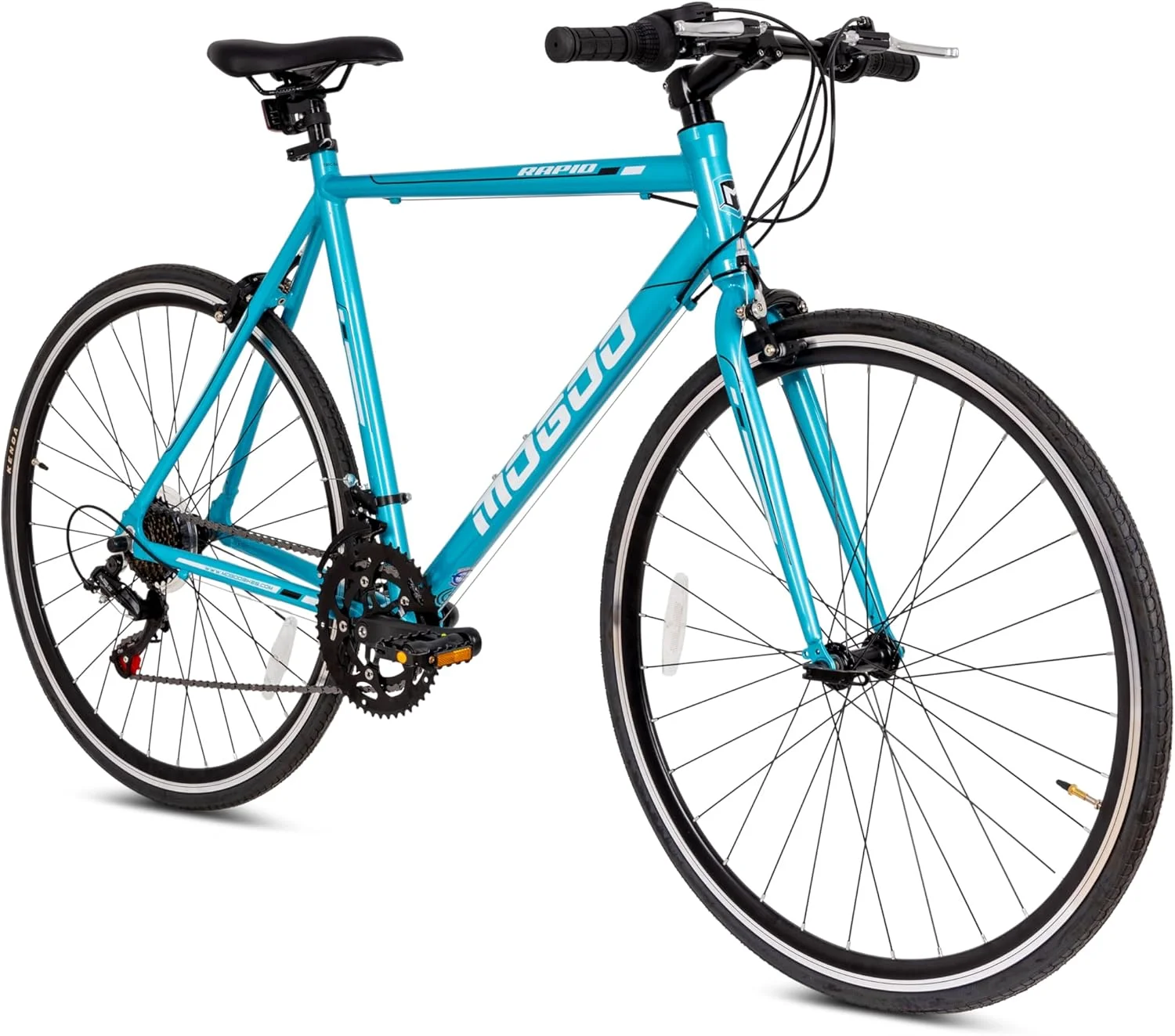 دوچرخه هیبریدی کورسی MOGOO Rapid 700C، سیستم دنده 14 سرعته Shimano، فریم آلیاژ آلومینیوم سبک وزن، دوچرخه مسابقه ای بزرگسالان، لاستیک Kenda، ترمزهای کالیپری، دوچرخه سواری برای مردان و زنان، دوچرخه بزرگسال