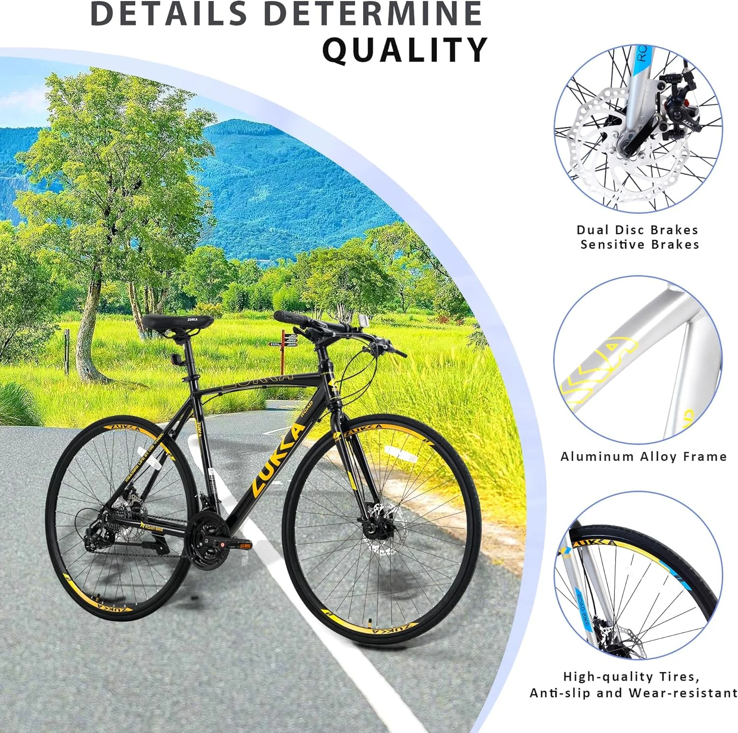 دوچرخه هیبریدی 24 سرعته با ترمز دیسکی، دوچرخه جاده 700C، فریم آلیاژ آلومینیوم، ترمز دیسکی، دوچرخه مسابقه ای، دوچرخه رفت و آمد، برای دوچرخه شهری مردانه و زنانه دوچرخه هیبریدی 24 سرعته با ترمز دیسکی، دوچرخه جاده 700C، فریم آلیاژ آلومینیوم، ترمز دیسکی، دوچرخه مسابقه ای، دوچرخه رفت و آمد، برای دوچرخه شهری مردانه و زنانه