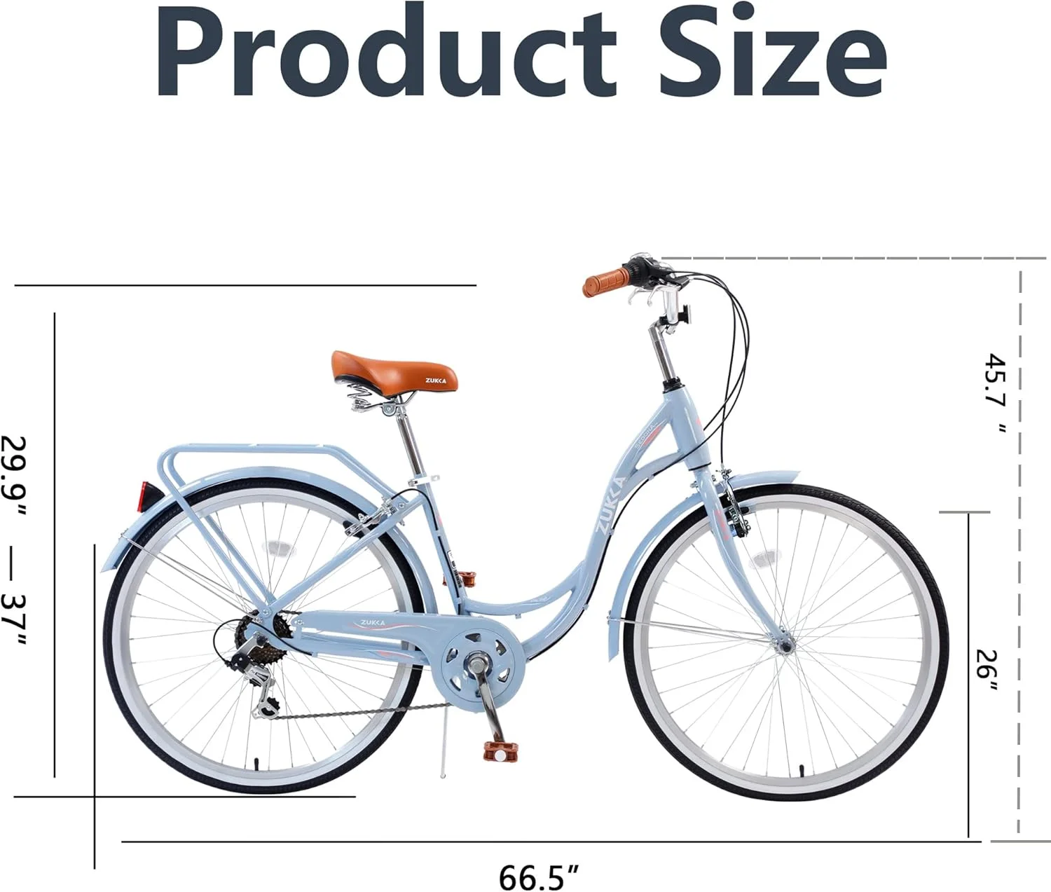 دوچرخه ساحلی زنانه ZUKKA سایز 24/26 اینچ، 7 سرعته، ترمز V دوتایی و صندلی قابل تنظیم، دوچرخه شهری مناسب بانوان و آقایان، رنگ های متنوع دوچرخه ساحلی زنانه ZUKKA سایز 24/26 اینچ، 7 سرعته، ترمز V دوتایی و صندلی قابل تنظیم، دوچرخه شهری مناسب بانوان و آقایان، رنگ های متنوع