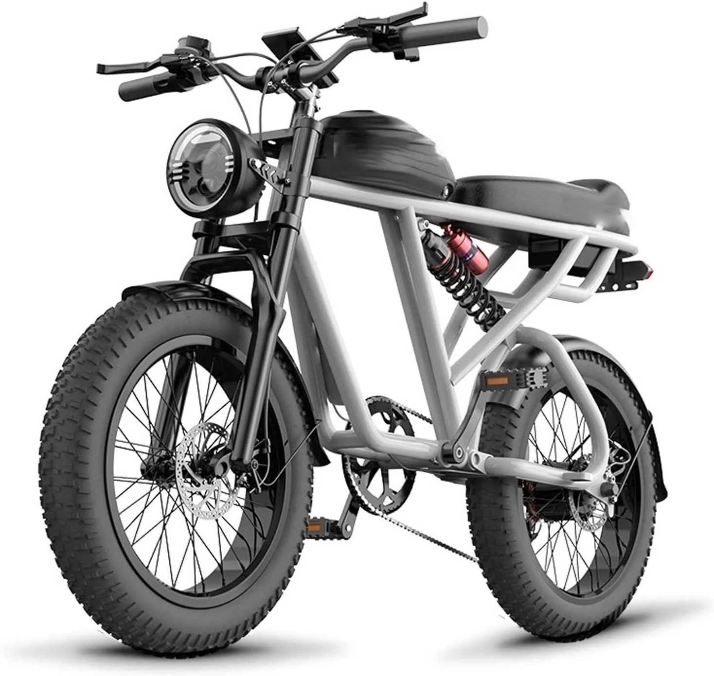 دوچرخه های هیبریدی 20 اینچی ELECTRAL FAR FAR PIKE CLASSIC RETRO TWE WELLE ELECTRY POWER MOTO EBIKE DUBLE SHOCK موتور 1500W موتور دوچرخه برقی (48v750w)