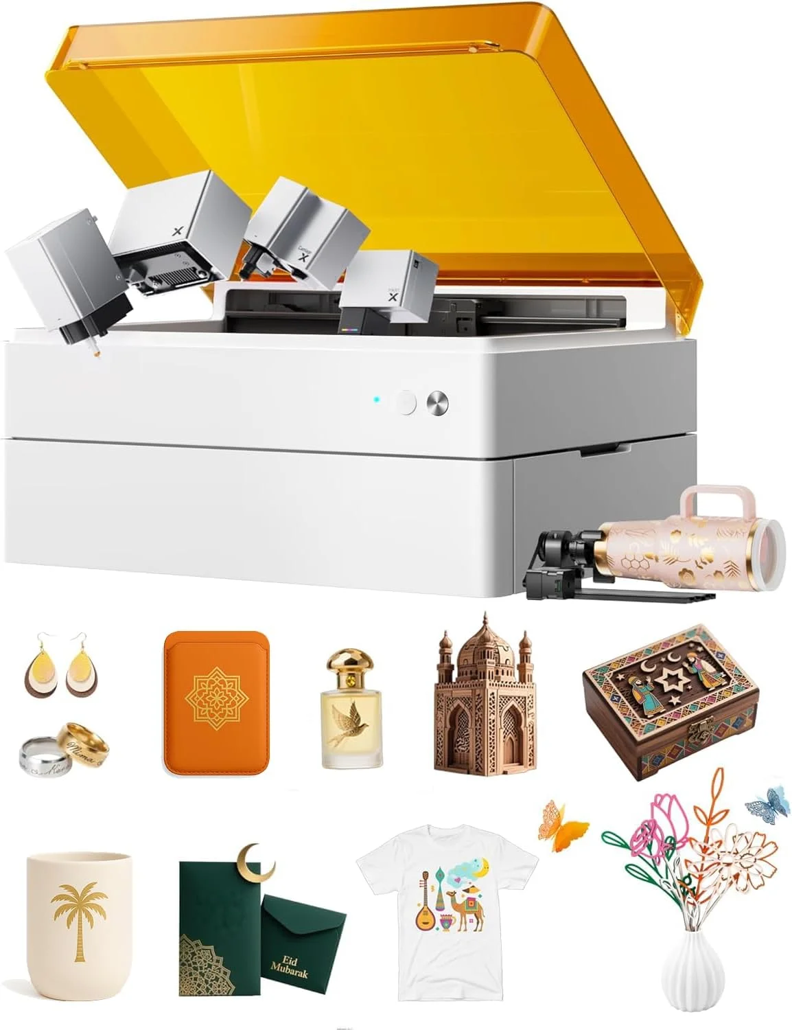 دستگاه چندکاره xTool M1 Ultra 4-در-1 به همراه پایه بالابر و روتاری: حکاکی لیزری 10 واتی، چاپ جوهرافشان، برش تیغه ای، طراحی با قلم، دستگاه DIY برای صنایع دستی خانگی و کسب و کارهای کوچک، پشتیبانی از بیش از 1000 متریال