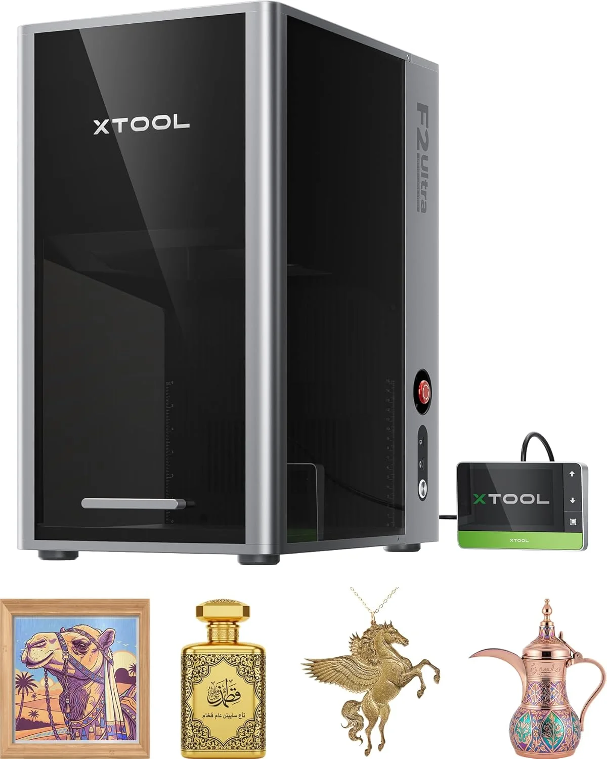 دستگاه حکاکی لیزری دوگانه xTool F2 Ultra 60W MOPA و 40W دیود، حکاکی فلزات با بیش از 100 رنگ، دوربین های دوگانه 48 مگاپیکسلی، ساده سازی خودکار، سرعت فوق العاده 15000 میلی متر بر ثانیه، دستگاه برش و حکاکی لیزری فیبر سه بعدی با هوش مصنوعی