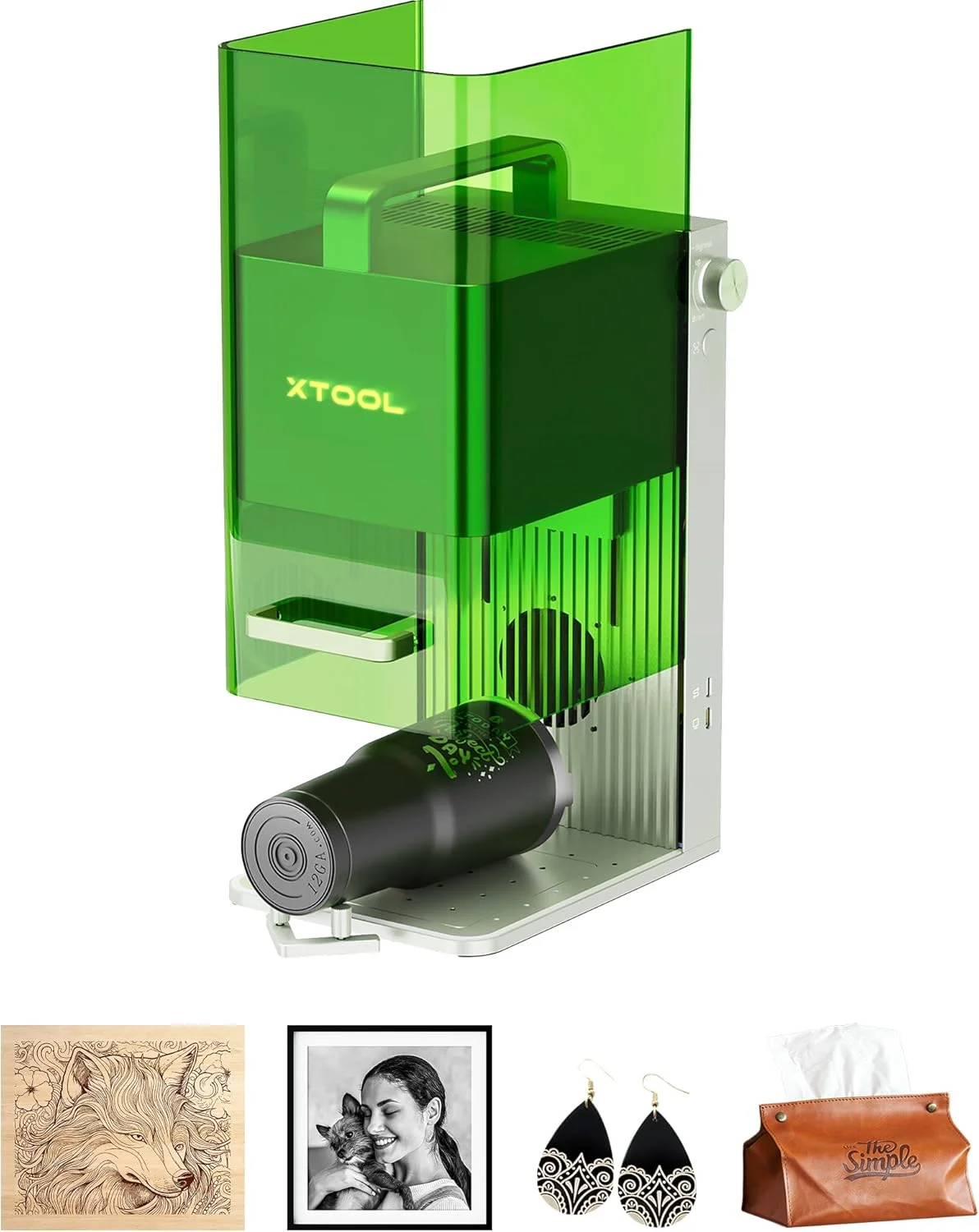 دستگاه حکاکی لیزری xTool F1 Lite، دستگاه حکاکی لیزری قابل حمل با سرعت رعد و برق 4000 میلی متر بر ثانیه، دستگاه حکاکی لیزری Ultra HD برای چوب، چرم، اکریلیک، شیشه و موارد دیگر