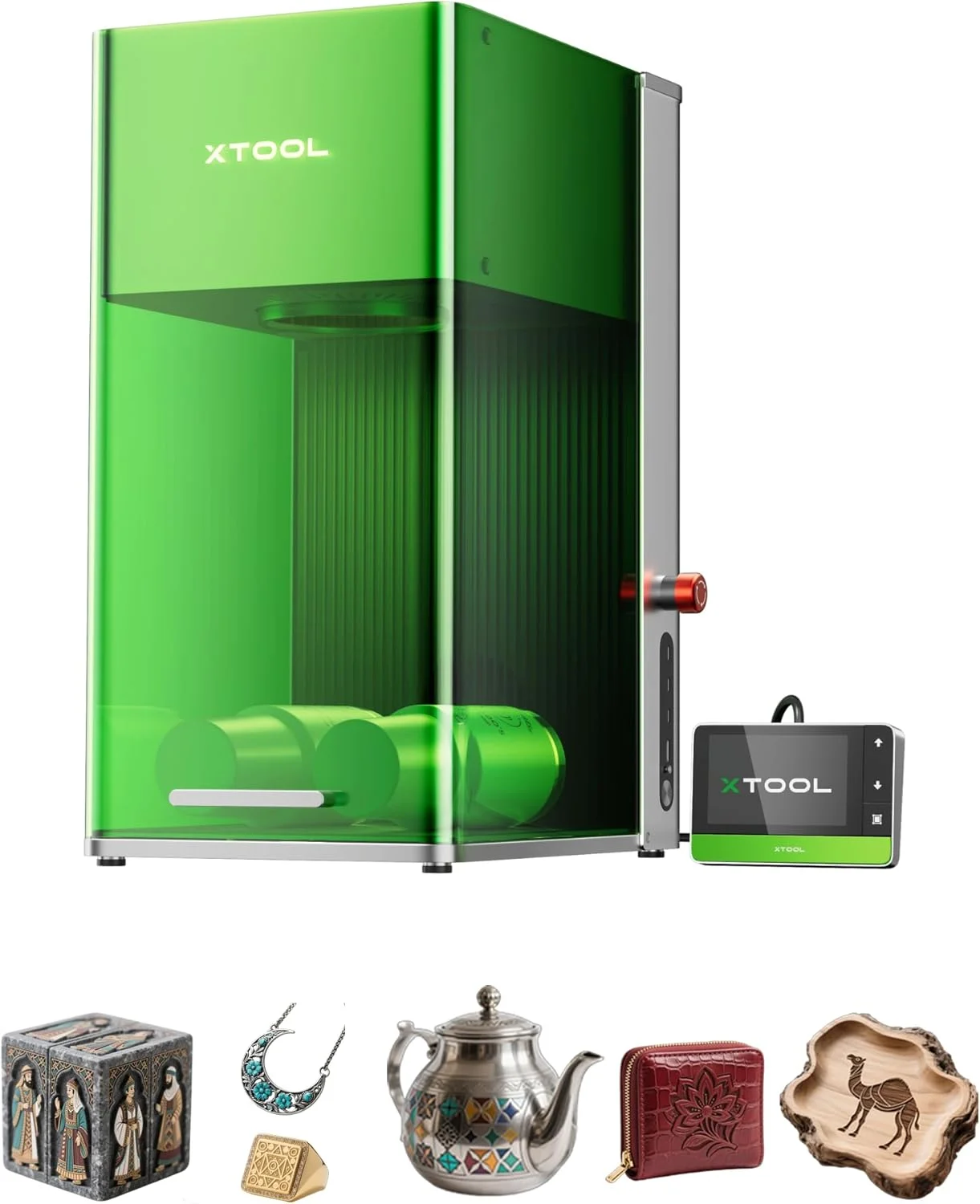 دستگاه حکاکی لیزری دوگانه فیبر و دیود xTool F1 Ultra 20W، دستگاه برش و حکاکی لیزری فوق سریع 10000 میلی متر بر ثانیه برای جواهرات، فلز، چوب، دوربین هوشمند 16 مگاپیکسلی، جریان خودکار، دستگاه حکاکی سه بعدی