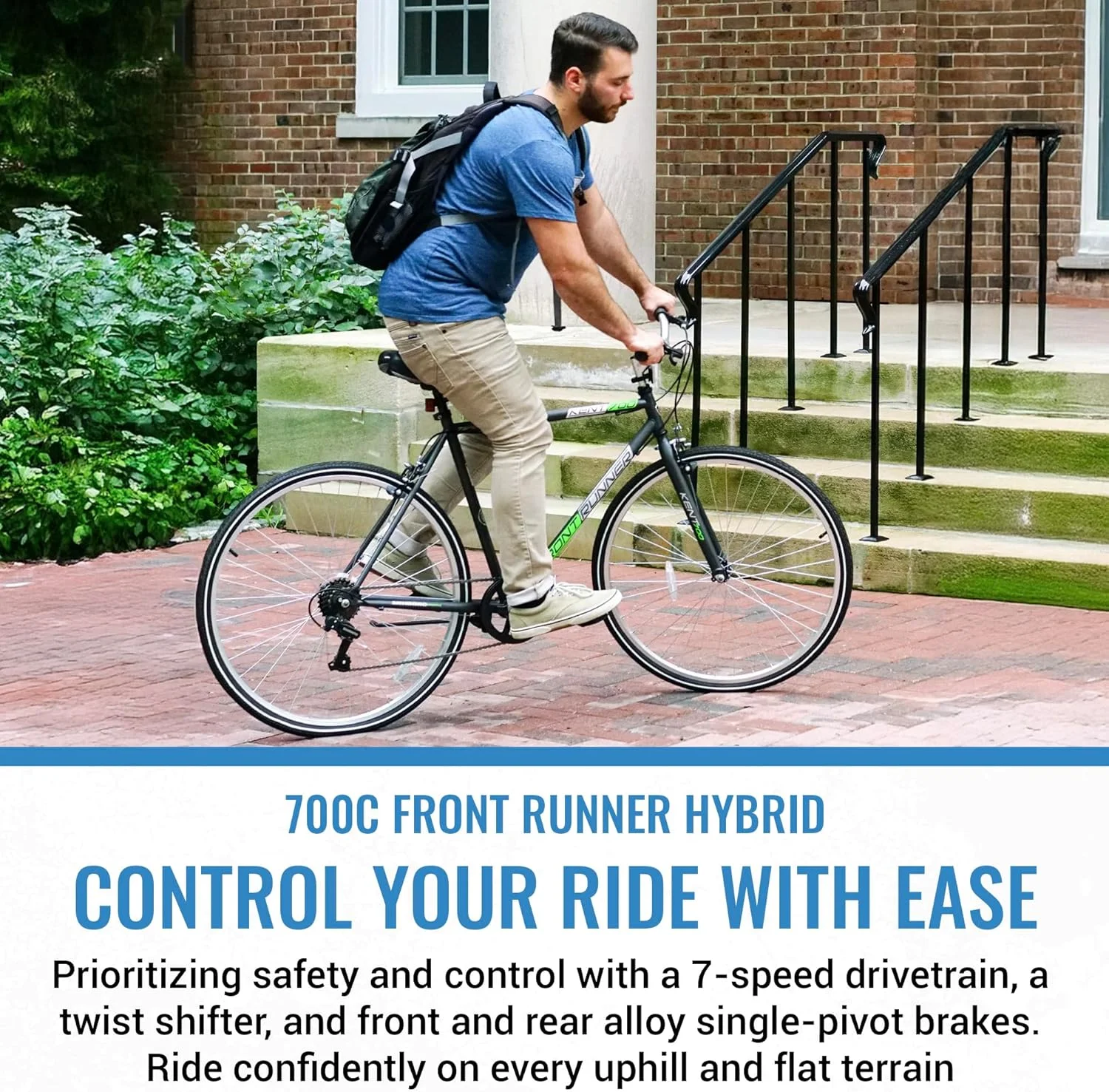 دوچرخه هیبریدی Kent Front Runner، 700C، سفید، 21.25 اینچ/تک سایز دوچرخه هیبریدی Kent Front Runner، 700C، سفید، 21.25 اینچ/تک سایز