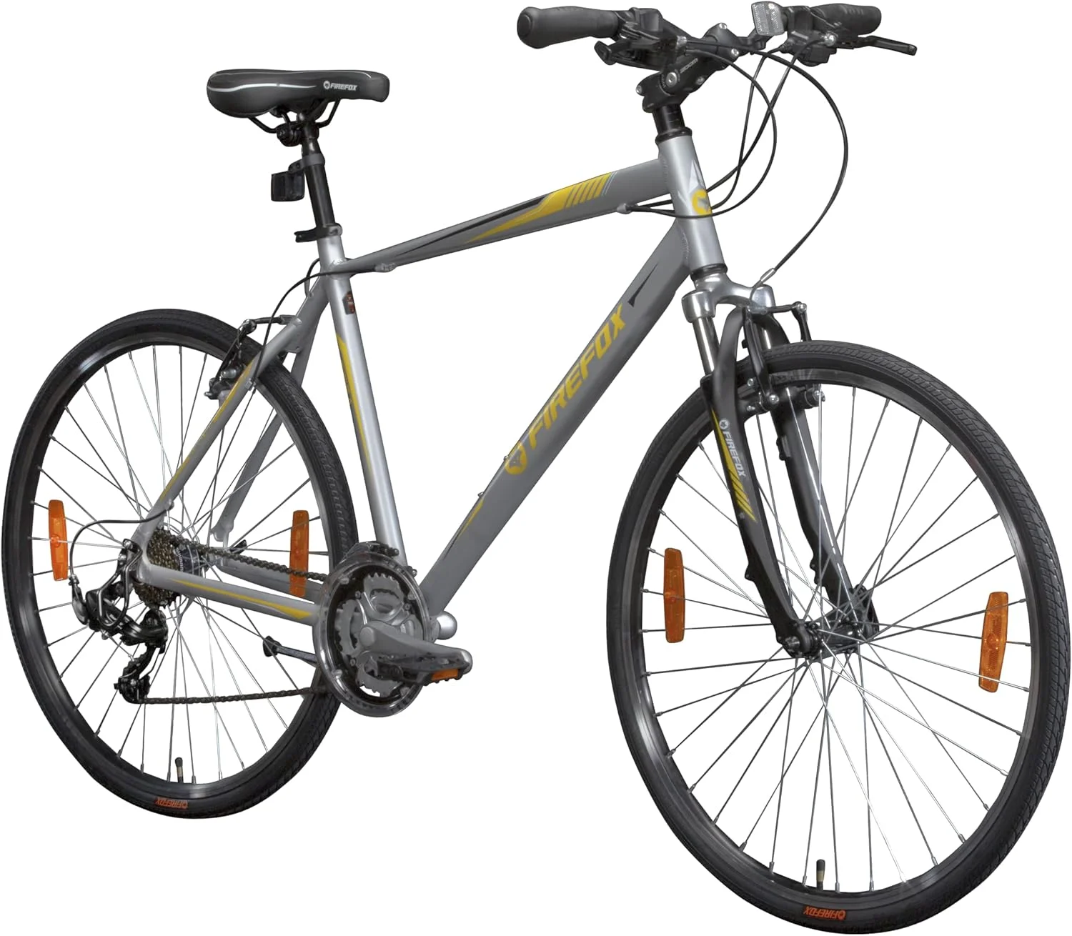 دوچرخه هیبریدی فایرفاکس Road Runner Pro V -700C با 21 دنده (نقره ای مات و خاکستری) | سایز فریم: 18 اینچ دوچرخه هیبریدی فایرفاکس Road Runner Pro V -700C با 21 دنده (نقره ای مات و خاکستری) | سایز فریم: 18 اینچ