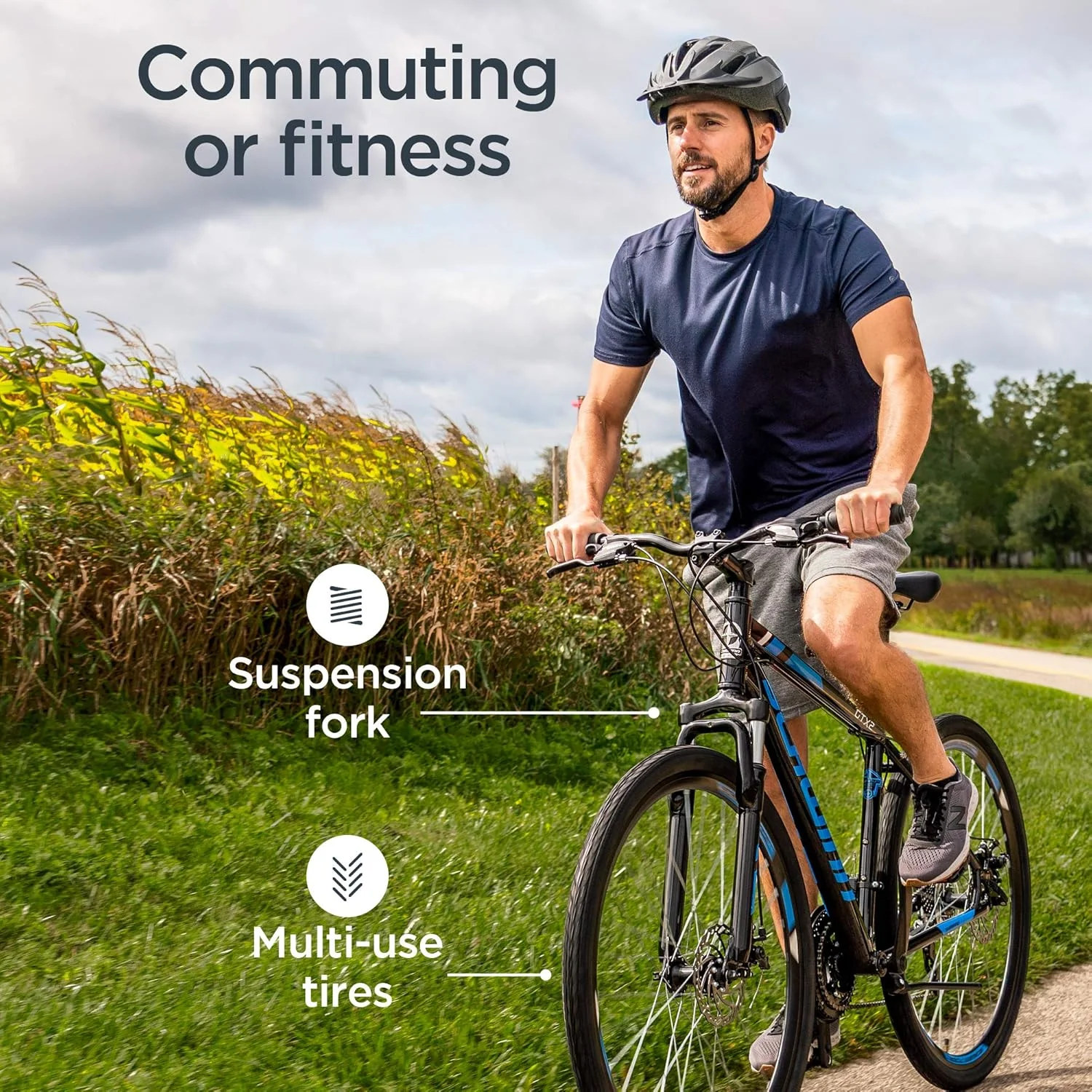 دوچرخه هیبریدی بزرگسالان Schwinn GTX، دوچرخه دو منظوره، فریم آلومینیومی 16-20 اینچی، رنگ های متنوع دوچرخه هیبریدی بزرگسالان Schwinn GTX، دوچرخه دو منظوره، فریم آلومینیومی 16-20 اینچی، رنگ های متنوع