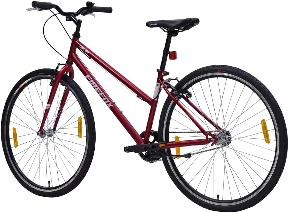 دوچرخه شهری/هیبریدی تک سرعته فایرفاکس آوالون 700C مناسب آقایان | فریم سبک | دوشاخ صلب | ترمز وی-برک فولادی | مونتاژ 98% | قرمز