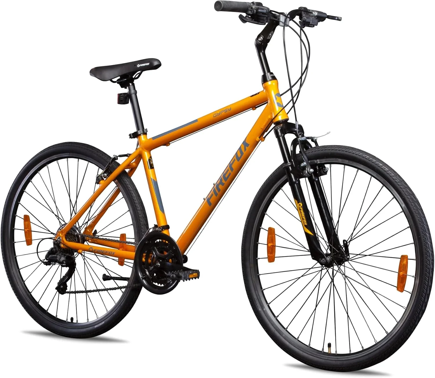 دوچرخه فایرفاکس مدل Gypsy V 21S سایز 700C رنگ خردلی/مشکی سایز 19.5