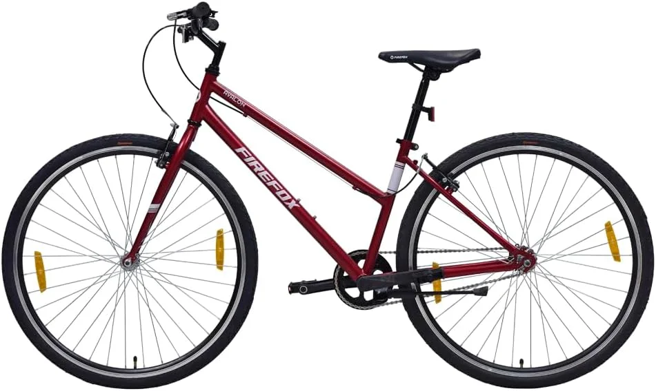 دوچرخه شهری/هیبریدی تک سرعته فایرفاکس آوالون 700C مناسب آقایان | فریم سبک | دوشاخ صلب | ترمز وی-برک فولادی | مونتاژ 98% | قرمز