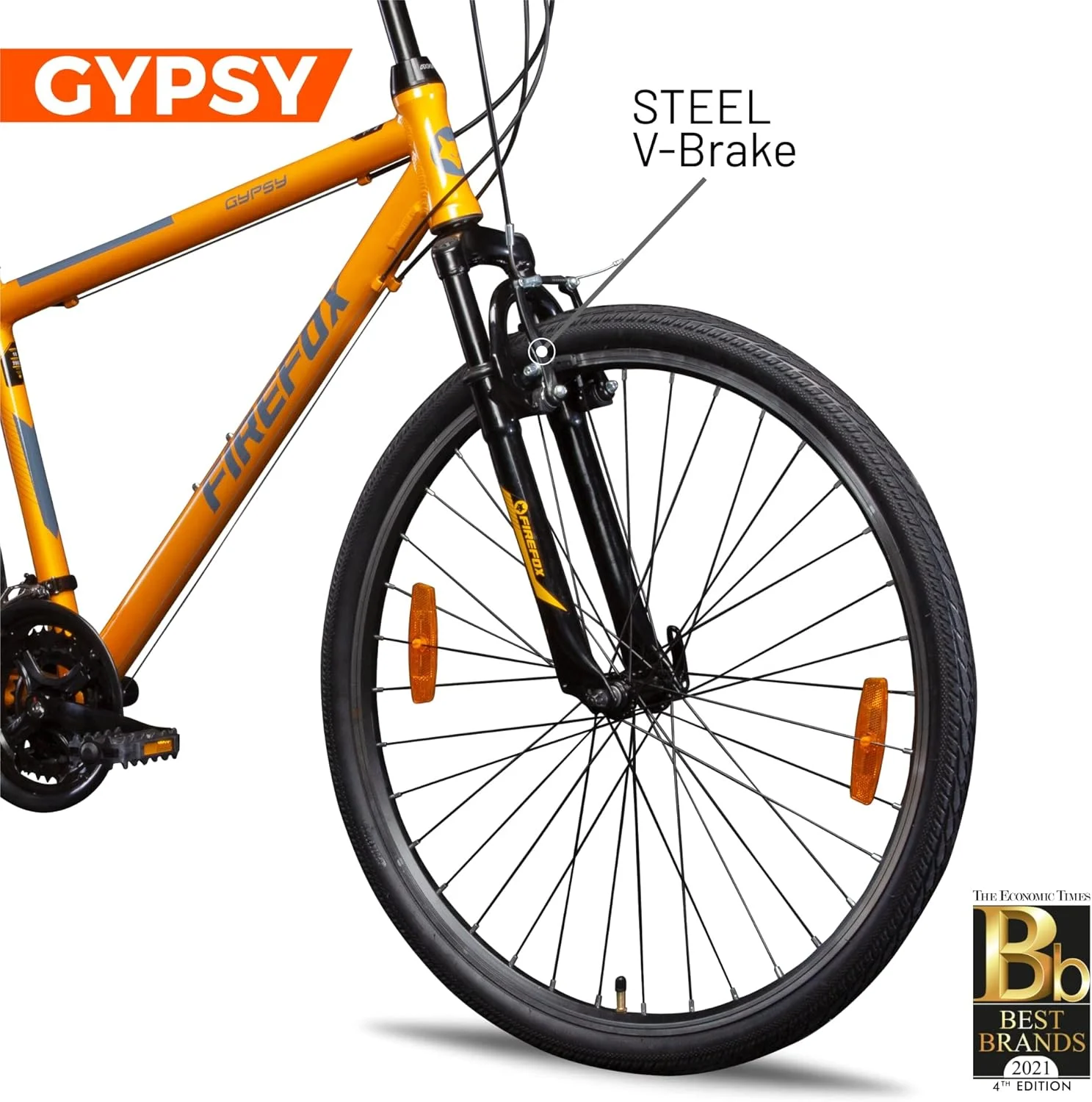 دوچرخه فایرفاکس مدل Gypsy V 21S سایز 700C رنگ خردلی/مشکی سایز 19.5
