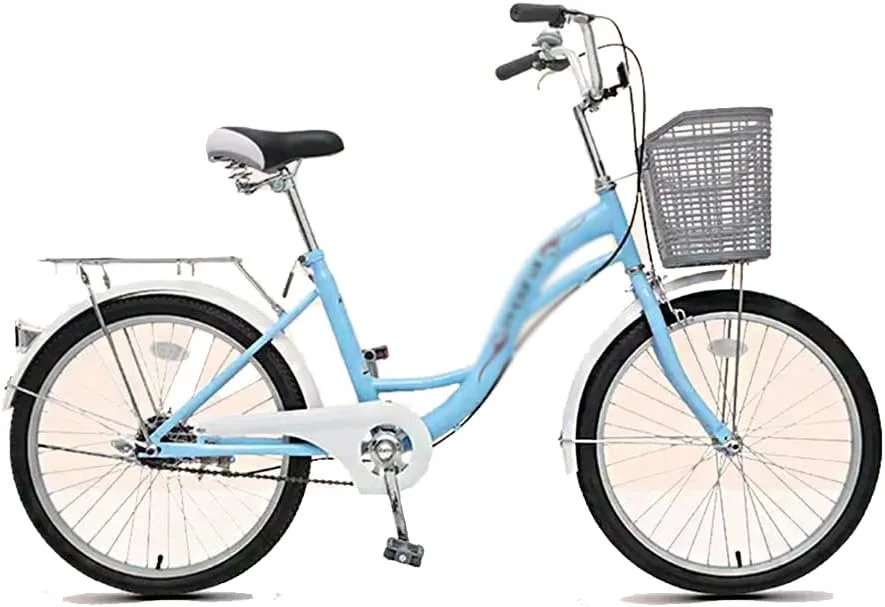 دوچرخه رفت و آمد یکپارچهسازی با سیستمعامل 22 اینچی، دوچرخه زنجیری جوانان، سبد با ظرفیت بزرگ + قفسه ذخیره سازی عقب، تیر با دهانه کم
