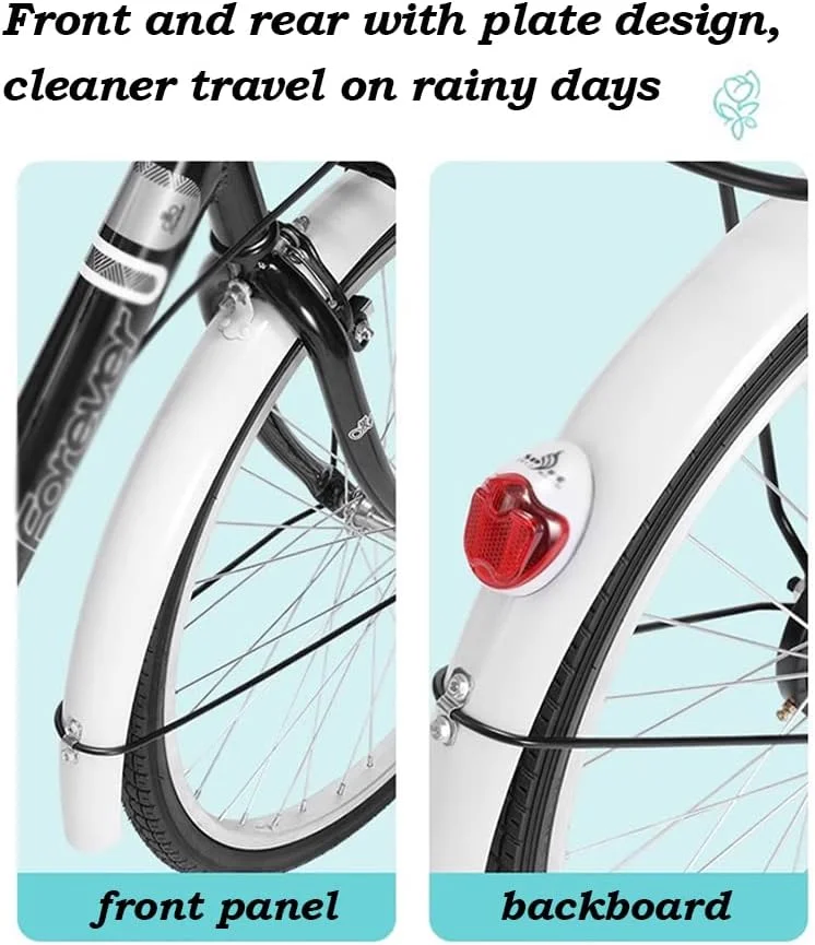 دوچرخه شهری تک سرعته با سبد بافت بزرگ دوچرخه شهری تک سرعته با سبد بافت بزرگ