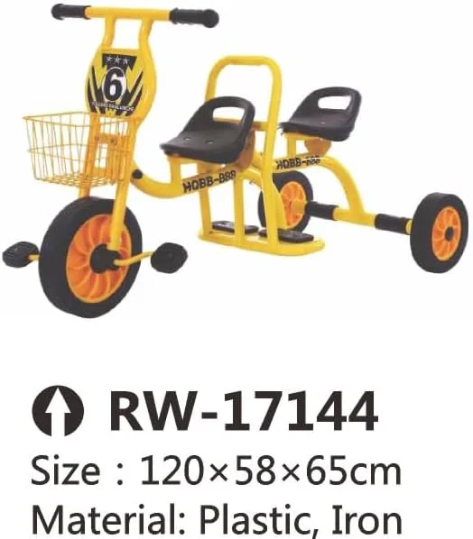سه چرخه کودک RBW TOYS مناسب کودکان 3 سال به بالا، سه چرخه مهد کودک با صندلی سرنشین، سه چرخه تاندم بزرگ با چرخ های لاستیکی بدون نیاز به باد، تجهیزات بازی در فضای باز کودکان