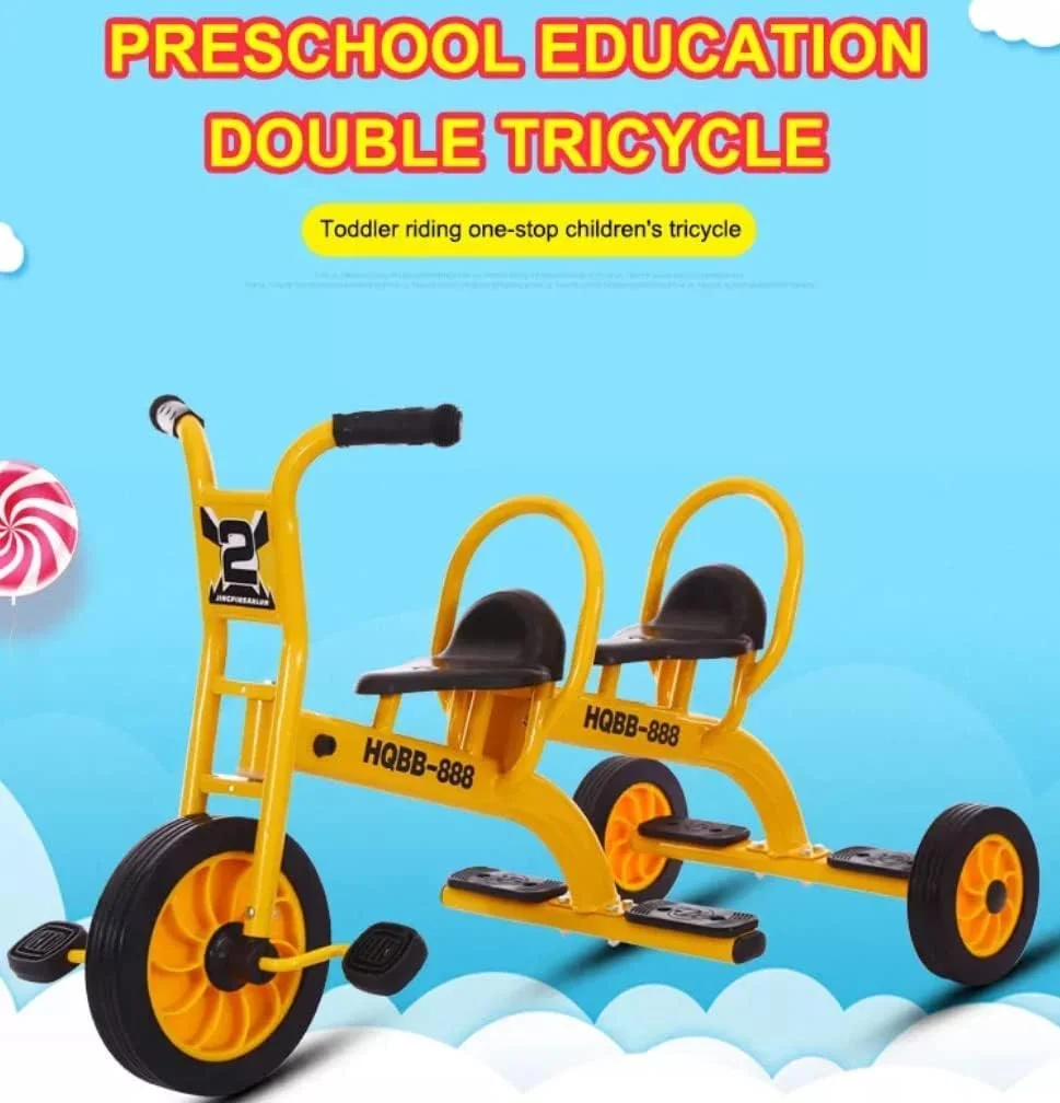 دوچرخه تاندم، سه چرخه مینی کودکان، دوچرخه صندلی دوبل کودک، کالسکه نوزاد می تواند افراد را حمل کند برای پسران دختران سه چرخه بچه گانه، دوچرخه اسباب بازی پدالی مهد کودک، قرمز