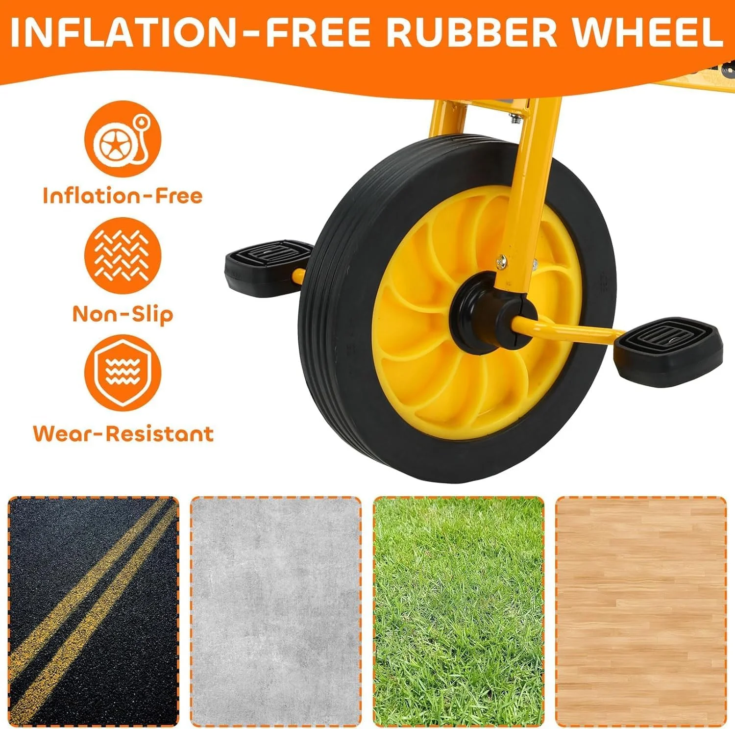 سه چرخه کودک RBW TOYS مناسب کودکان 3 سال به بالا، سه چرخه مهد کودک با صندلی سرنشین، سه چرخه تاندم بزرگ با چرخ های لاستیکی بدون نیاز به باد، تجهیزات بازی در فضای باز کودکان