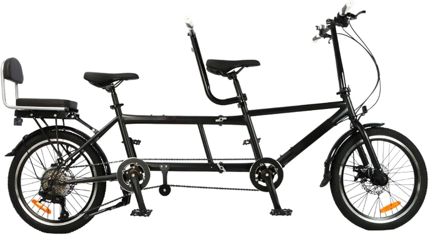 دوچرخه تاندم - دوچرخه تاندم تاشو شهری، دوچرخه ساحلی تاندم تاشو بزرگسال قابل تنظیم 7 سرعته، CE FCC CCC (مشکی)