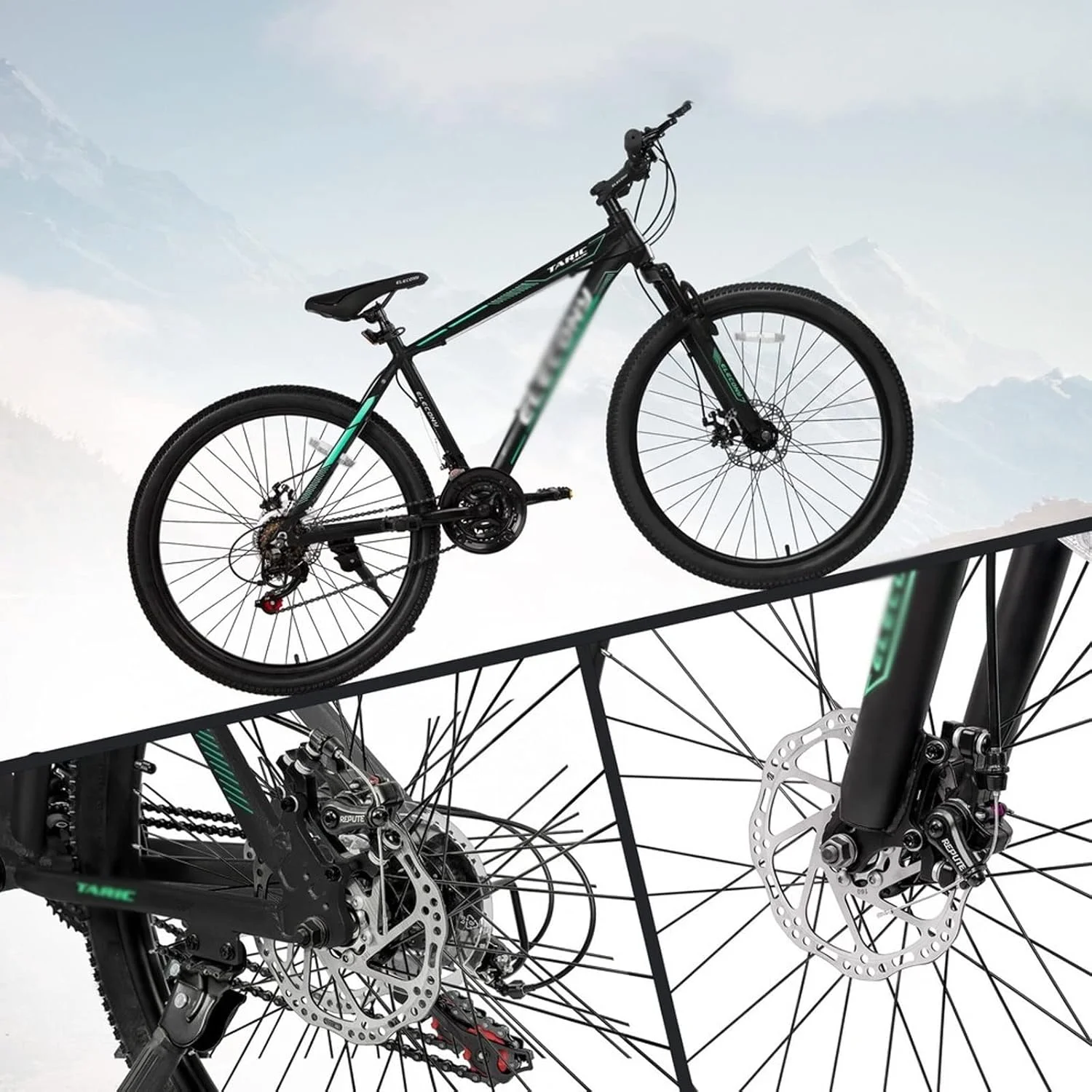 دوچرخه کوهستان با ترمز دیسکی، فریم آلومینیومی، مناسب بزرگسالان، محافظ چرخ و دوشاخ