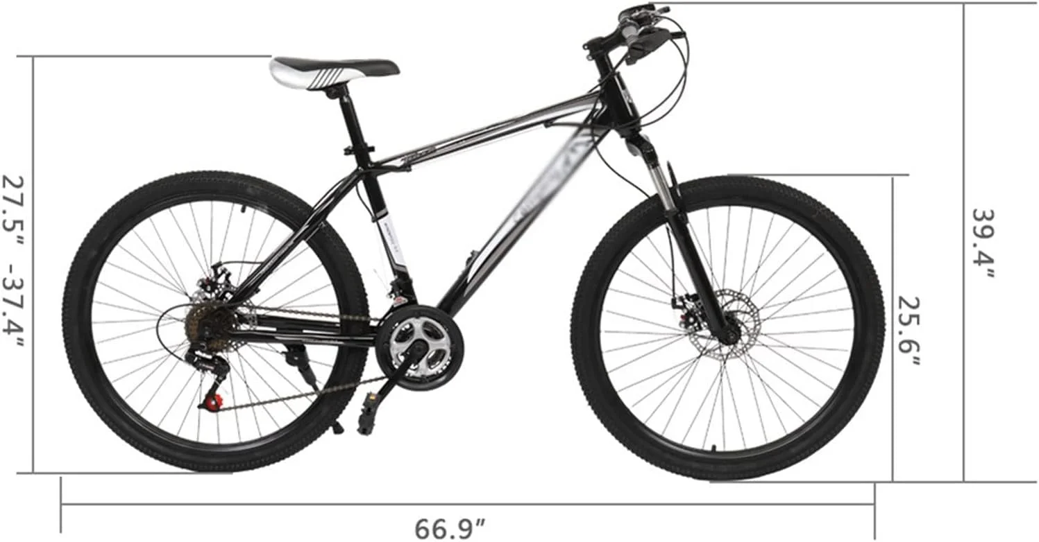 دوچرخه کوهستان 1 عدد دوچرخه کوهستان فلزی 26 اینچ 21 سرعته دیسکی - قابل تنظیم و پایدار، دوچرخه قابل اعتماد