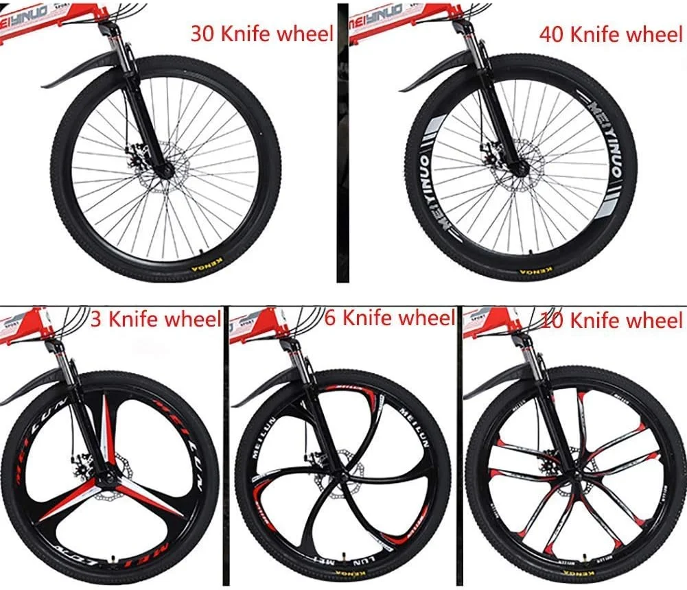 دوچرخه کوهستانی تاشو فولادی 26 اینچی با سرعت 21/24/27 و سیستم تعلیق، دارای پره های چرخ (رنگ: 10 پره، سایز: 24 دنده) دوچرخه کوهستانی تاشو فولادی 26 اینچی با سرعت 21/24/27 و سیستم تعلیق، دارای پره های چرخ (رنگ: 10 پره، سایز: 24 دنده)