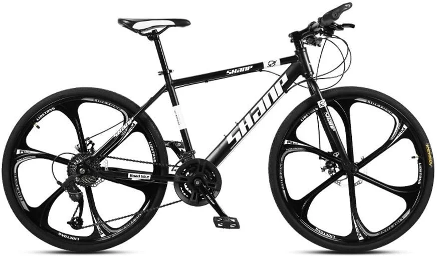 دوچرخه کوهستانی، 21/24/27/30 دنده، 24/26 اینچ، مناسب بزرگسالان آقا و خانم، ترمز دیسکی دوبل، سیستم انتقال چندگانه، بدنه فولاد کربنی