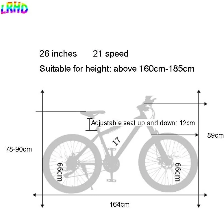 دوچرخه کوهستان، دوچرخه کوهستان 26 اینچی مردانه، لاستیک های پهن فولادی کربنی، دوچرخه کوهستان با سیستم تعلیق جلو و صندلی قابل تنظیم، چاقویی 10 21 سرعته (سایز: L)