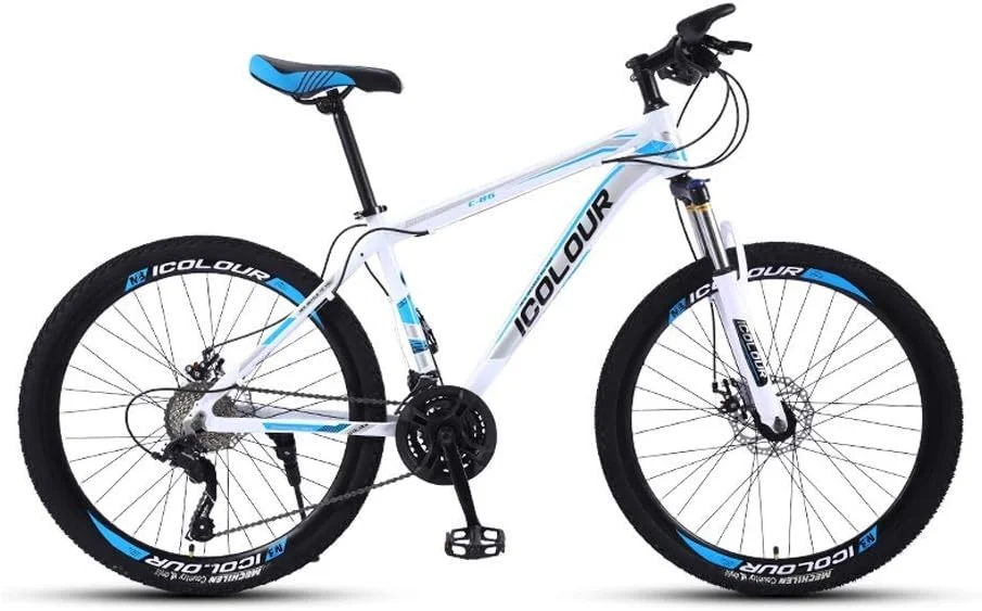 دوچرخه کوهستانی، دوچرخه مسافرتی بزرگسالان با 24 دنده، دوچرخه MTB دیسکی فولادی کربنی 26 اینچی با فریم مناسب فضای باز (رنگ: سفید) دوچرخه کوهستانی، دوچرخه مسافرتی بزرگسالان با 24 دنده، دوچرخه MTB دیسکی فولادی کربنی 26 اینچی با فریم مناسب فضای باز (رنگ: سفید)