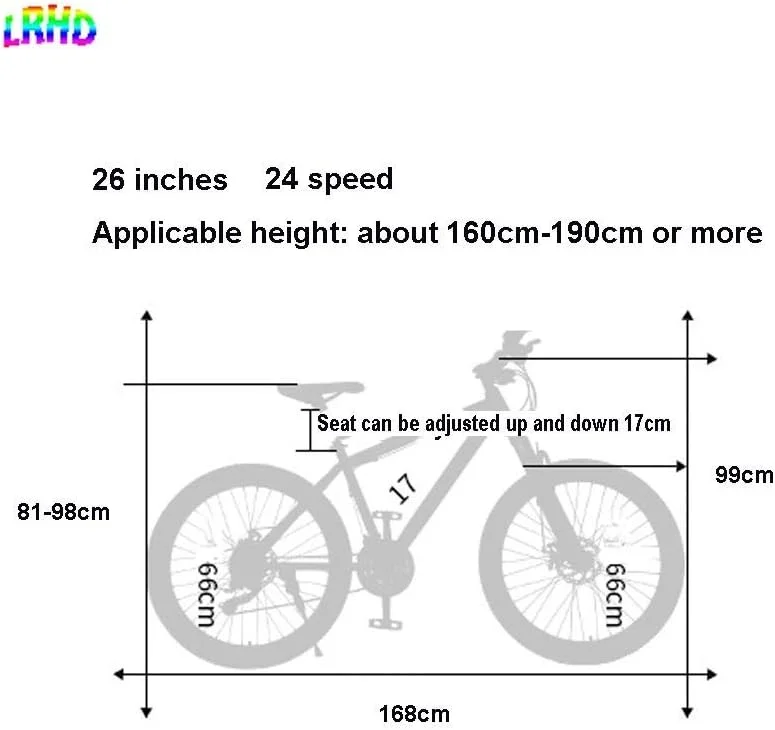 دوچرخه کوهستانی، دوچرخه مسافرتی بزرگسالان با 24 دنده، دوچرخه MTB دیسکی فولادی کربنی 26 اینچی با فریم مناسب فضای باز (رنگ: سفید)
